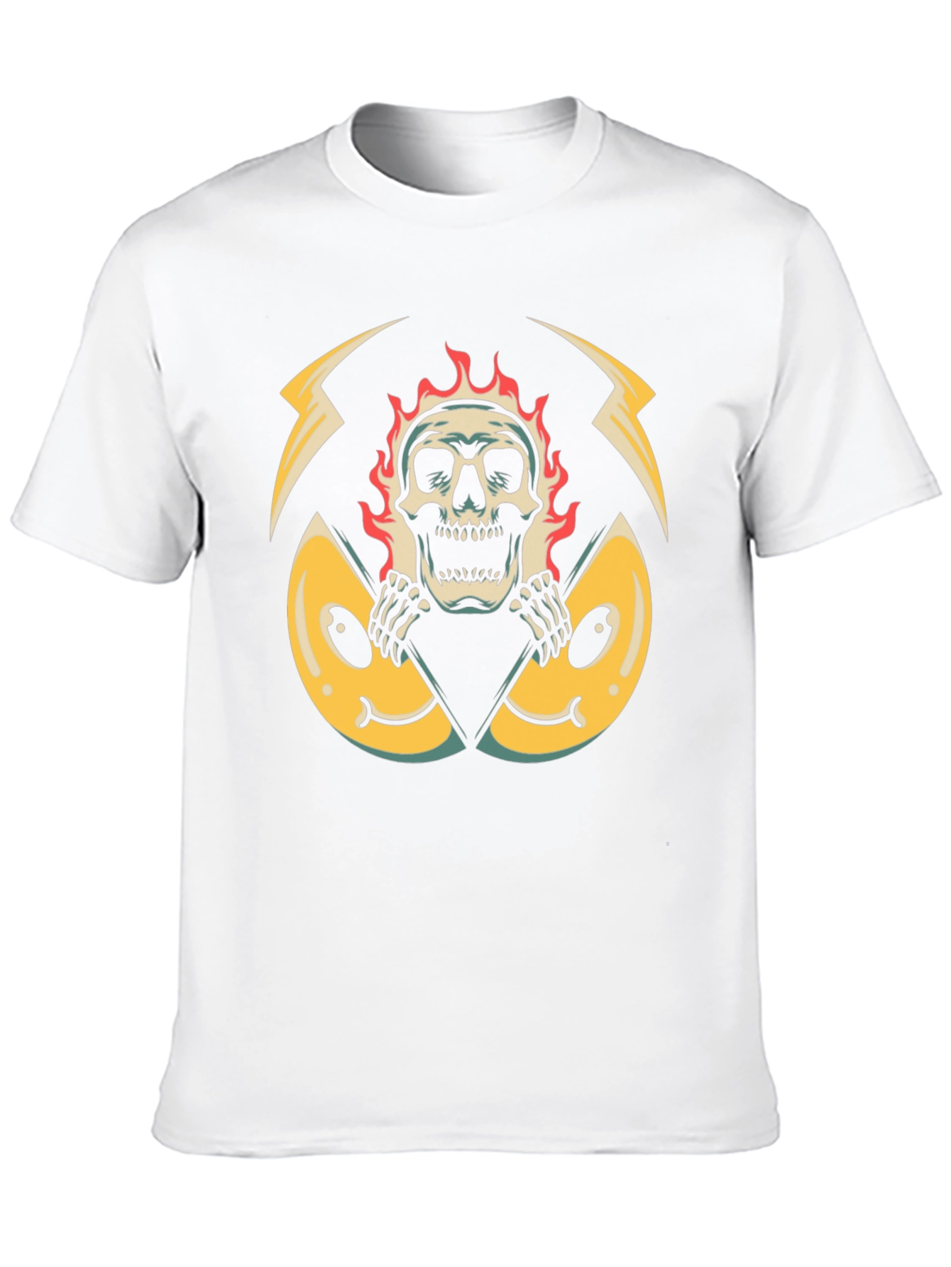 Fiery Skull Graphic Black T-Shirt