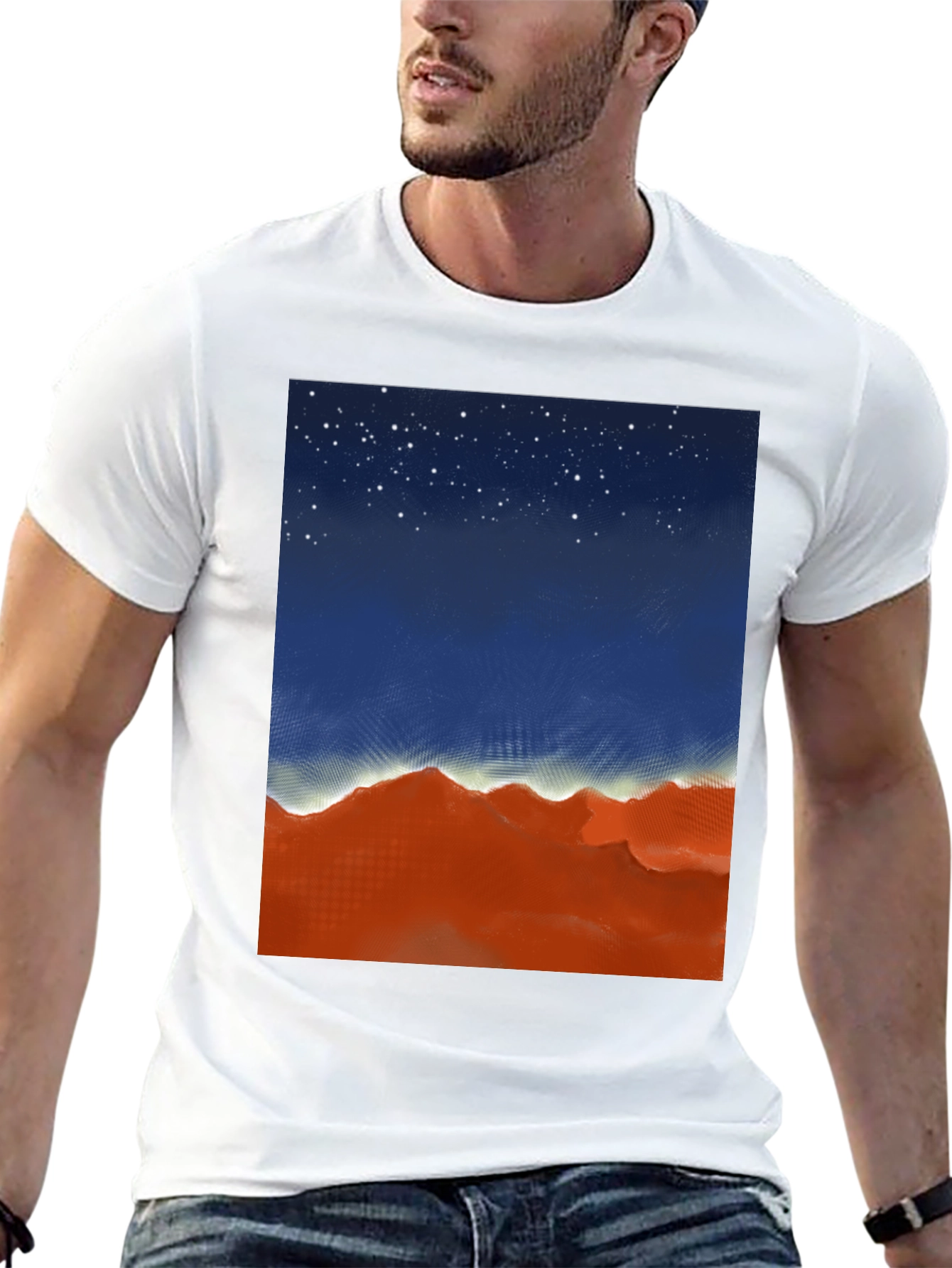 Night Sky Over Desert Graphic Tee