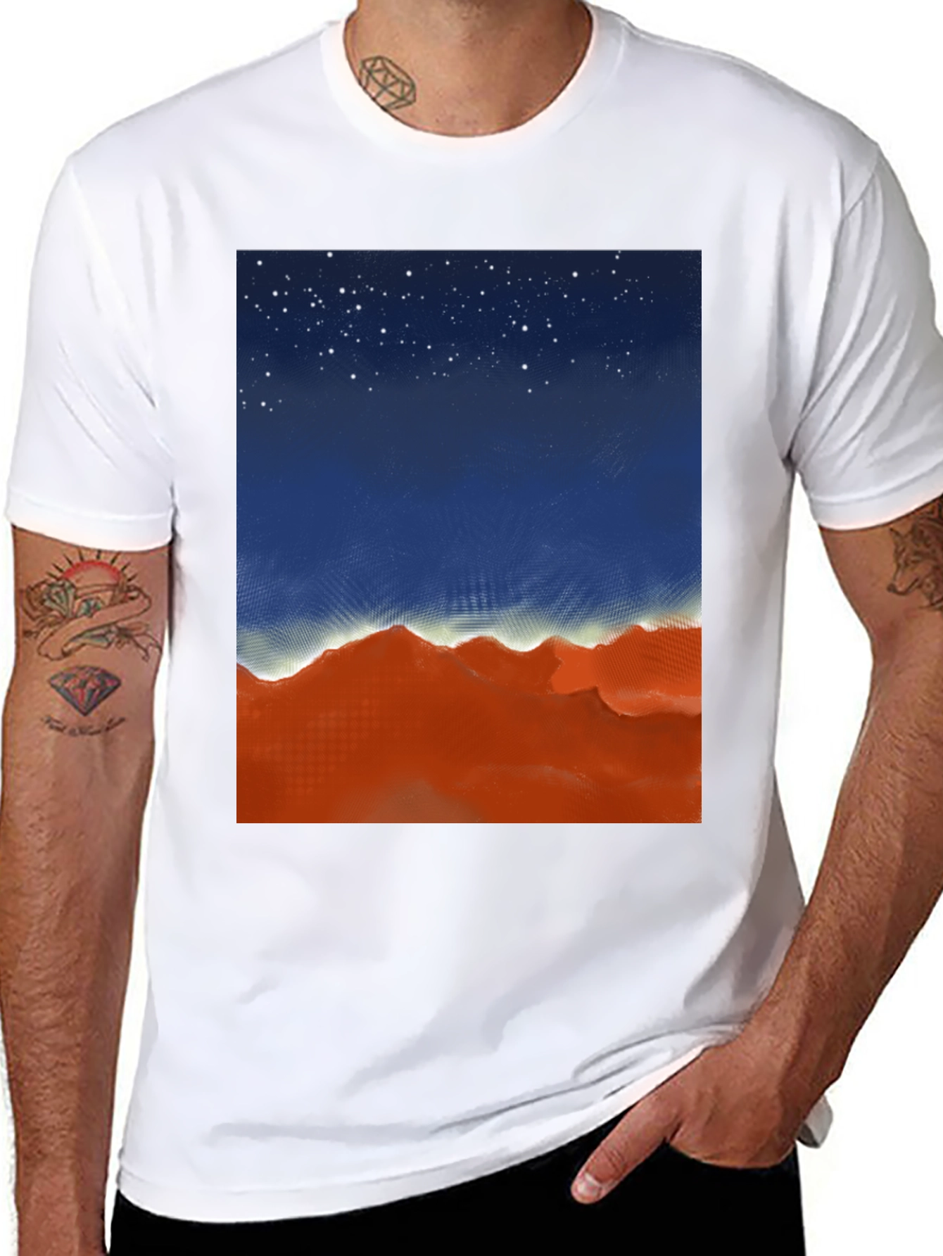 Night Sky Over Desert Graphic Tee