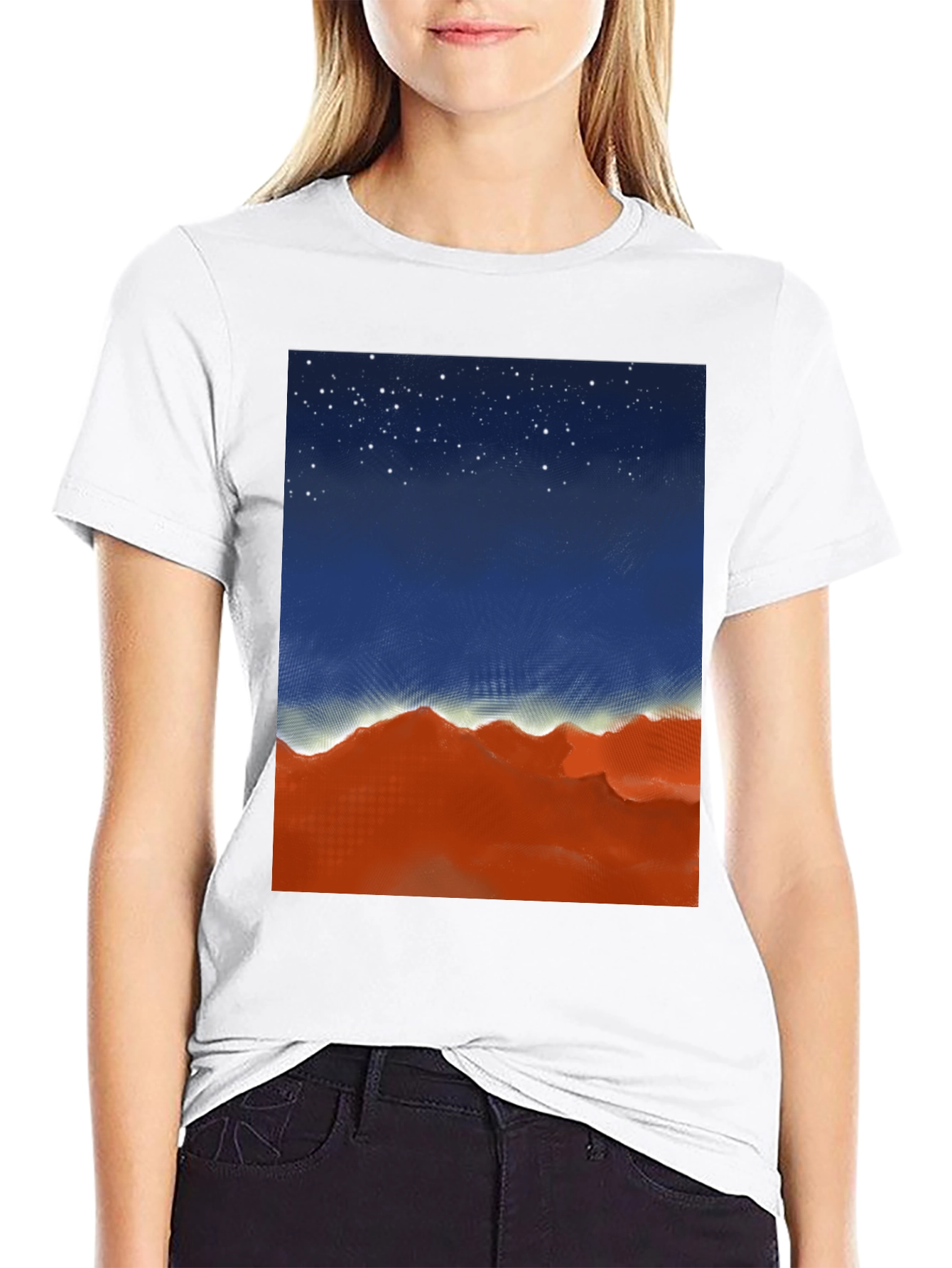 Night Sky Over Desert Graphic Tee