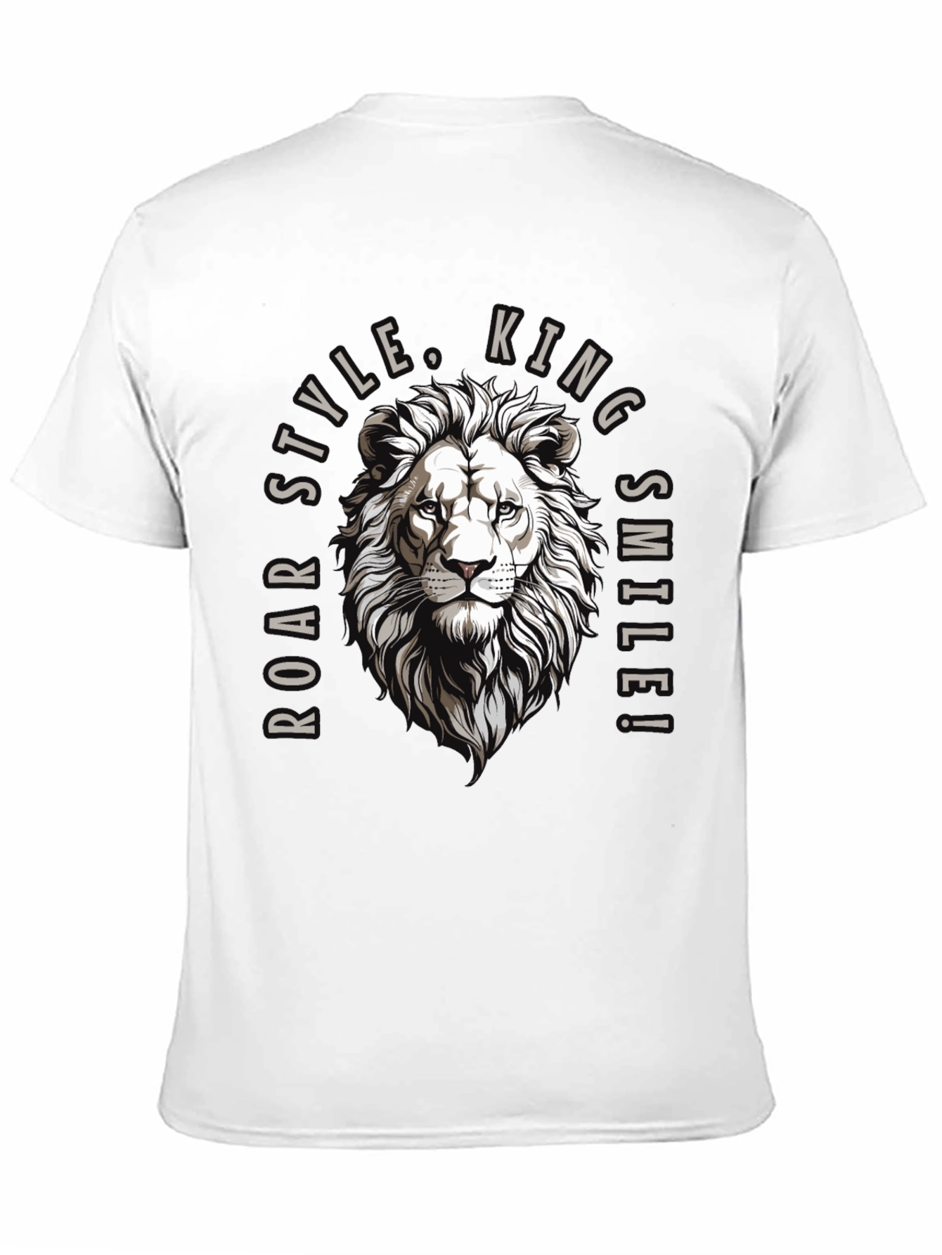 Roar Style King Lion Graphic Black T-Shirt