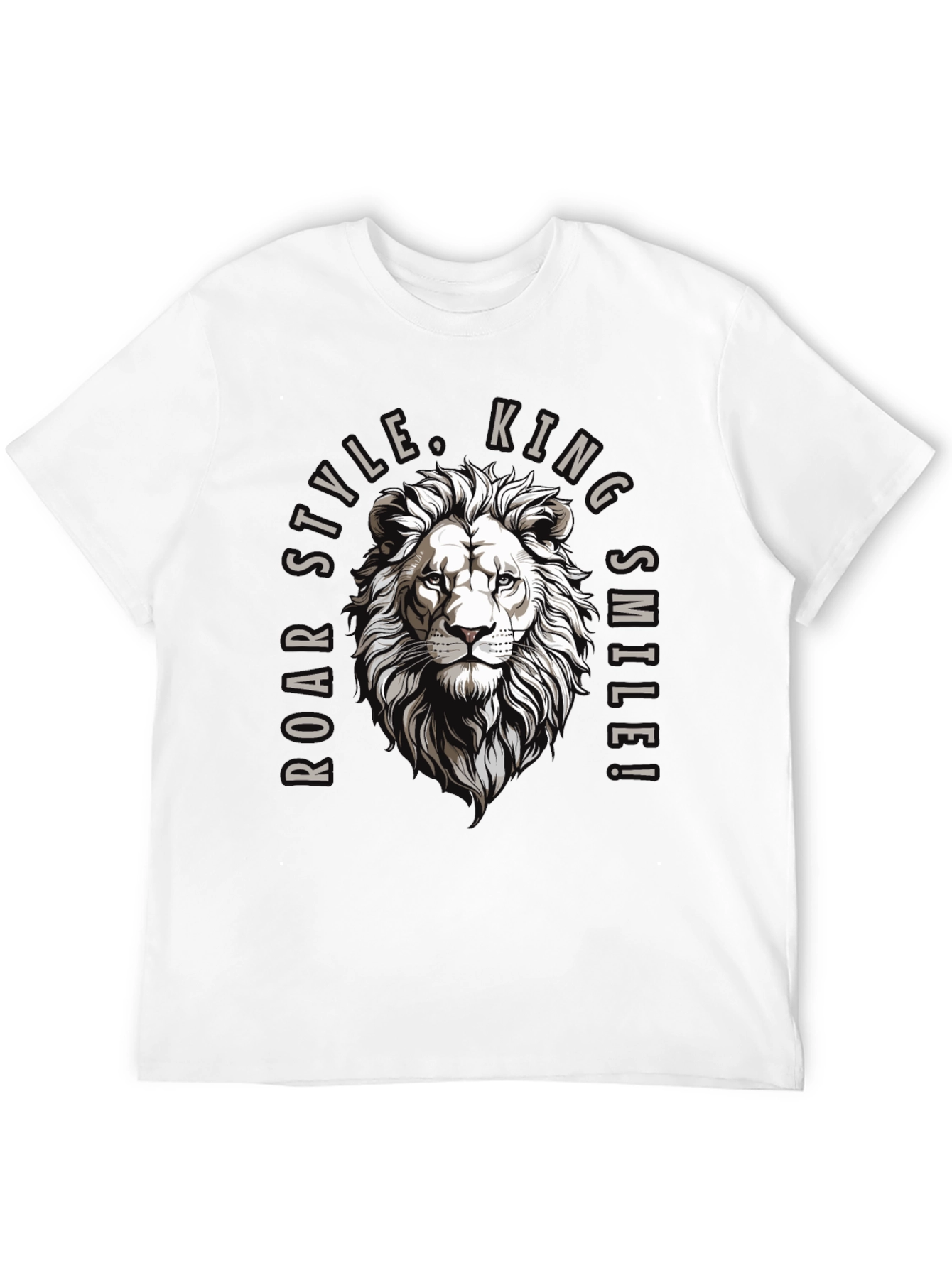 Roar Style King Lion Graphic Black T-Shirt