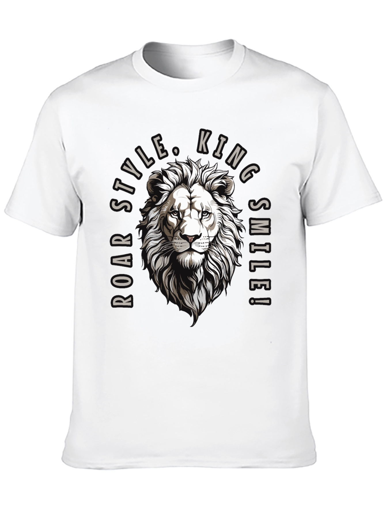 Roar Style King Lion Graphic Black T-Shirt