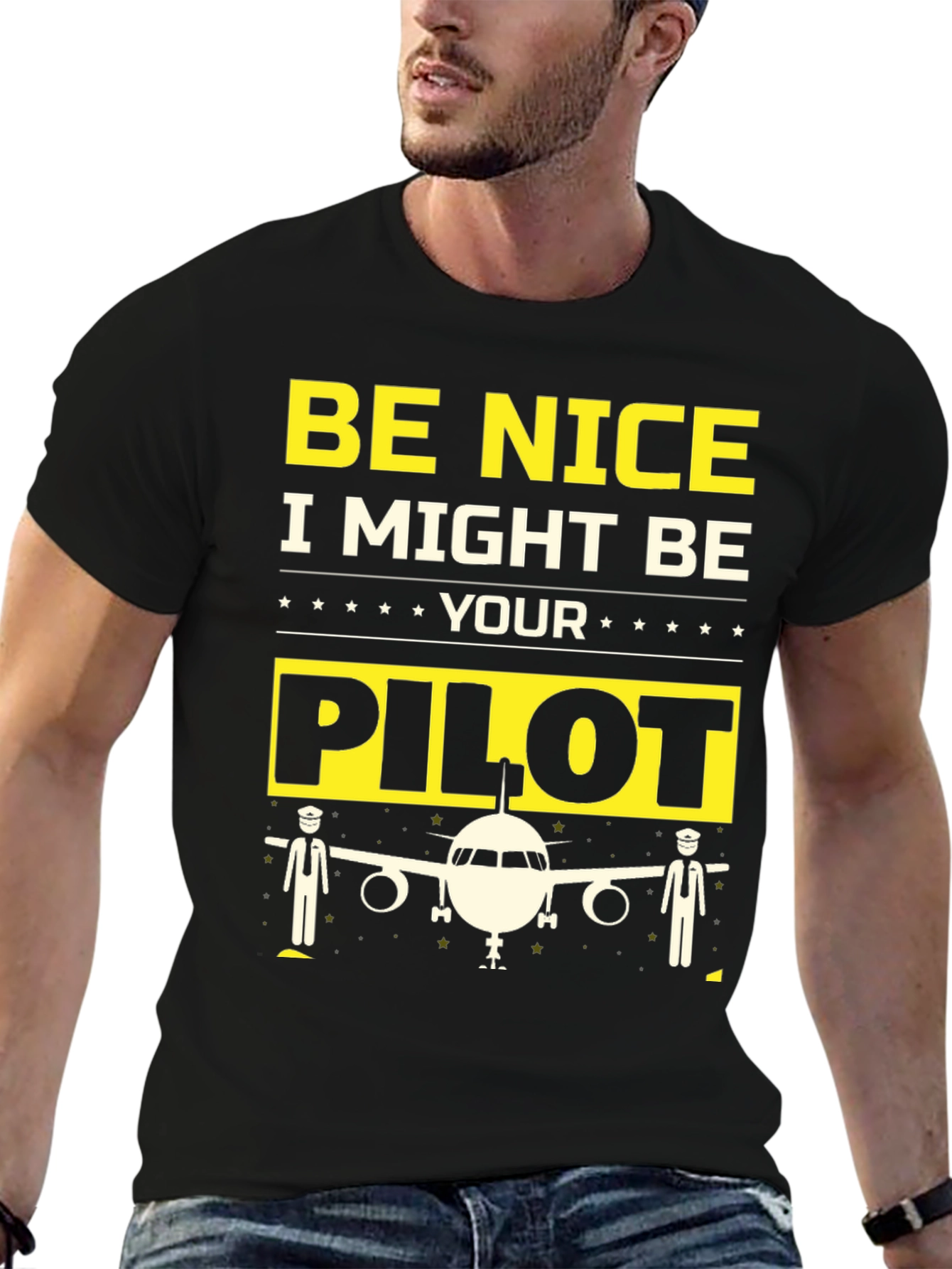 Be Nice I Might Be Your Pilot Graphic T-Shirt