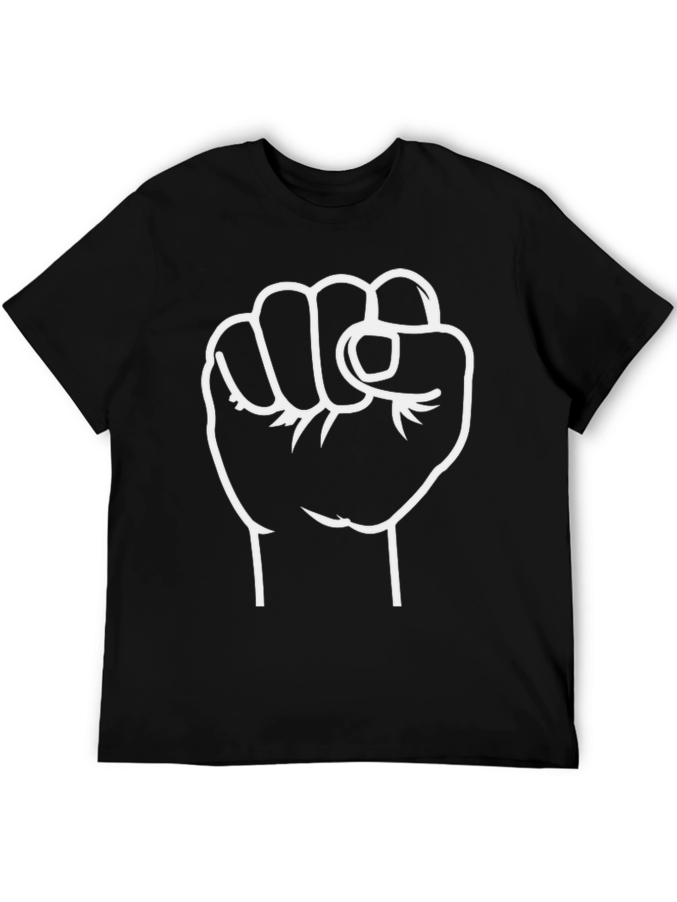 Power Fist Graphic Tee - Black Cotton Comfort