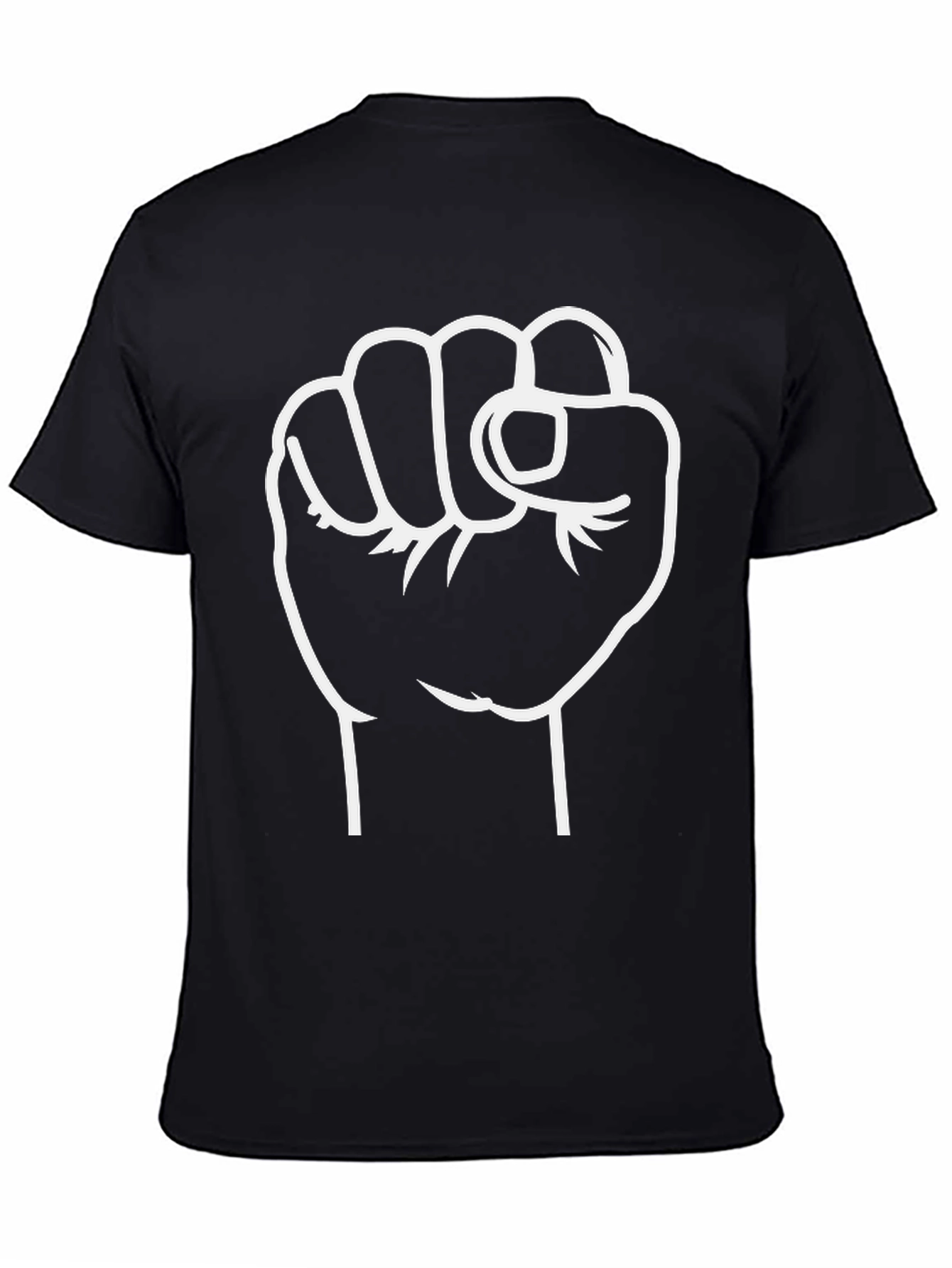 Power Fist Graphic Tee - Black Cotton Comfort
