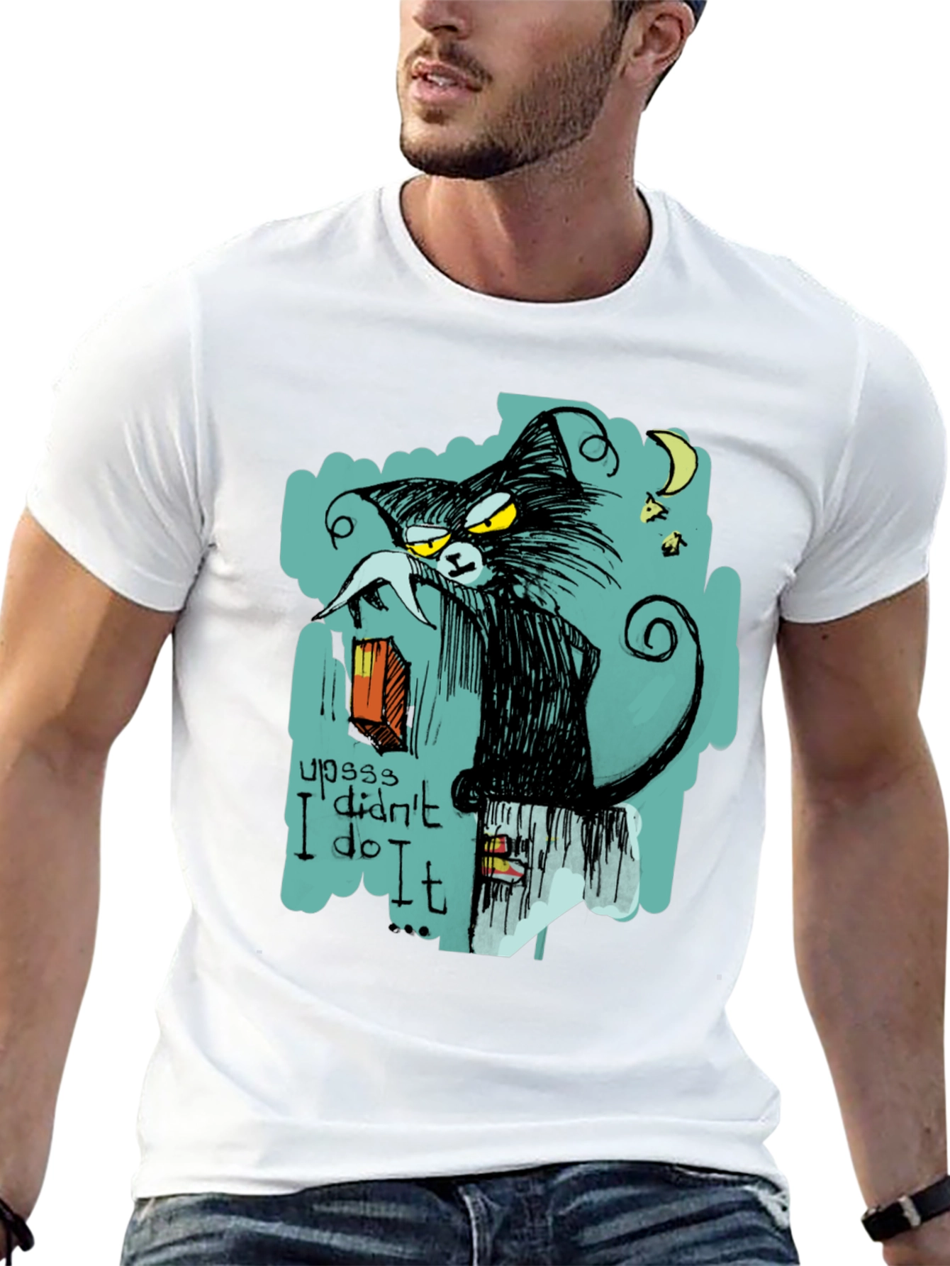 Black Cat I Didnt Do It Graphic T-Shirt
