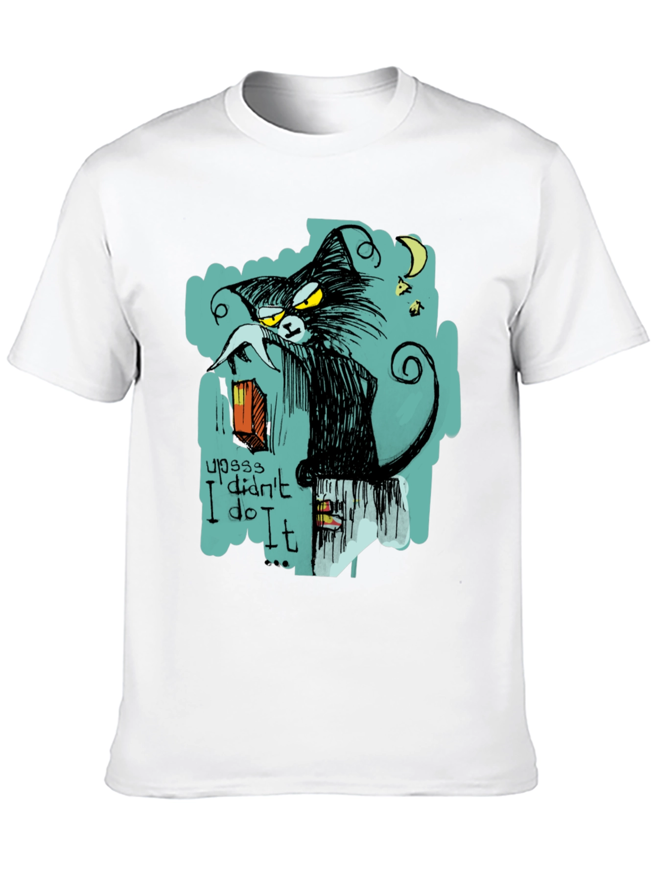 Black Cat I Didnt Do It Graphic T-Shirt