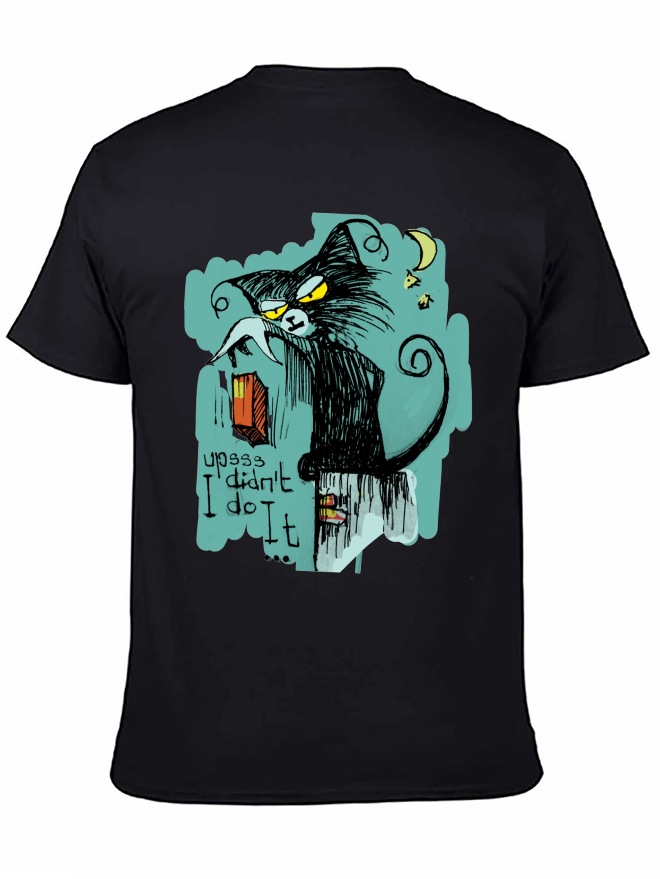 Black Cat I Didnt Do It Graphic T-Shirt