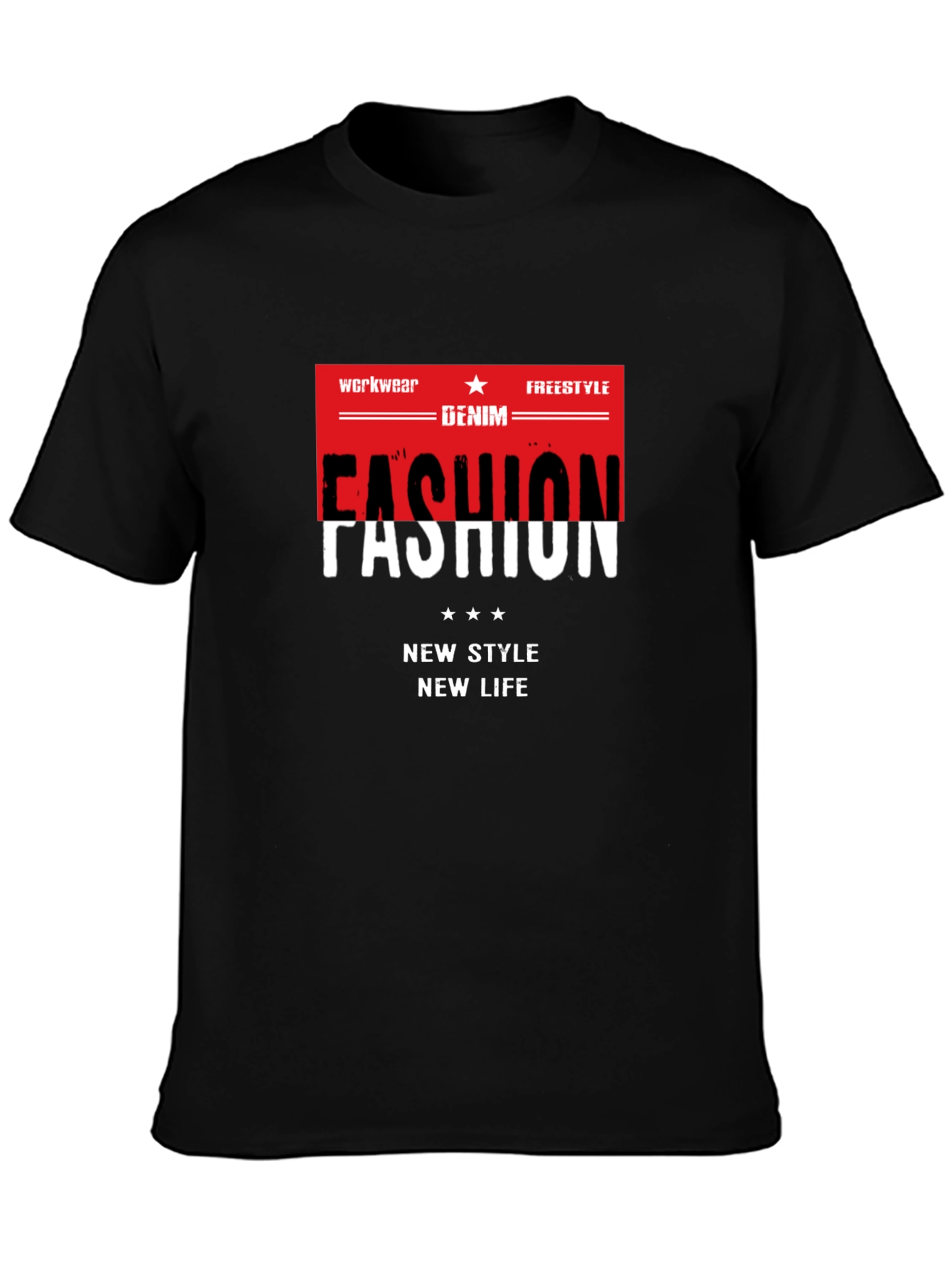 Fashion Graphic Tee - Denim Workwear Freestyle Style