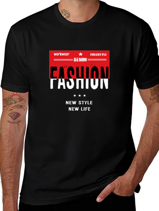 Fashion Graphic Tee - Denim Workwear Freestyle Style