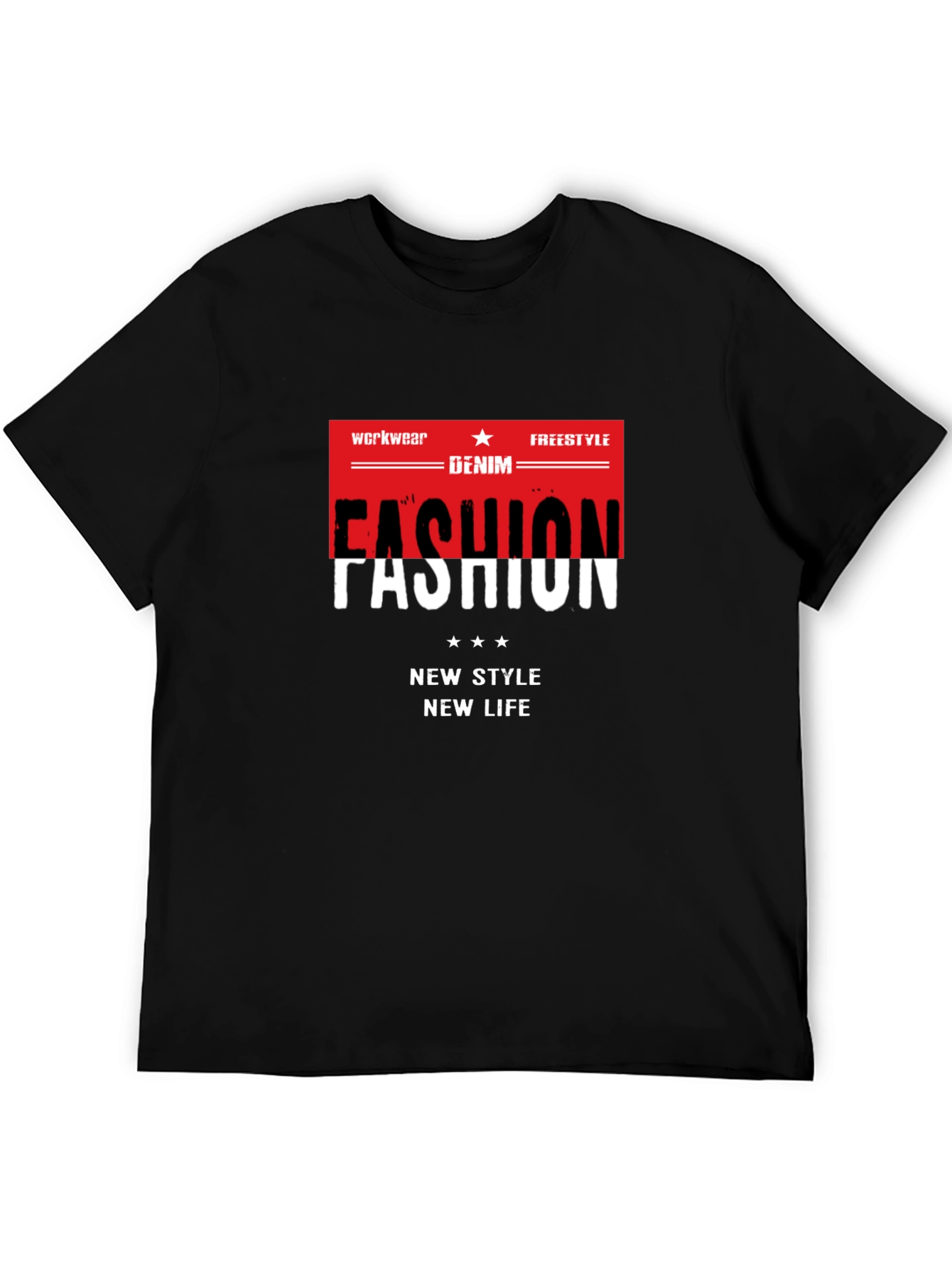 Fashion Graphic Tee - Denim Workwear Freestyle Style