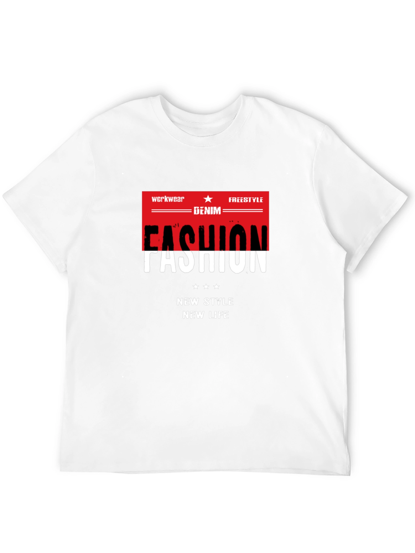 Fashion Graphic Tee - Denim Workwear Freestyle Style
