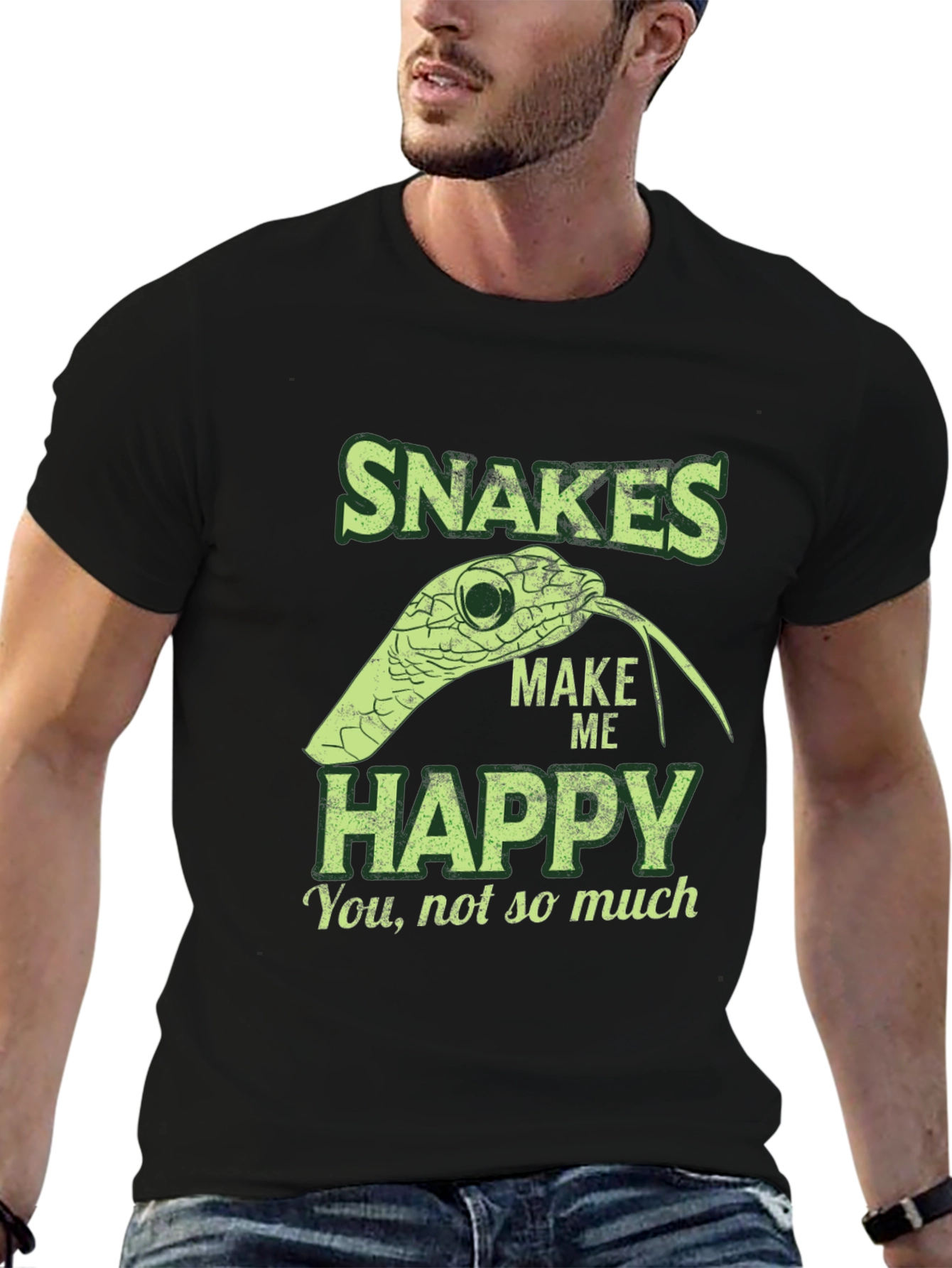 Snakes Make Me Happy Graphic T-Shirt