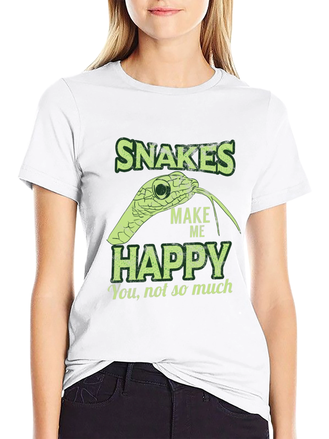 Snakes Make Me Happy Graphic T-Shirt