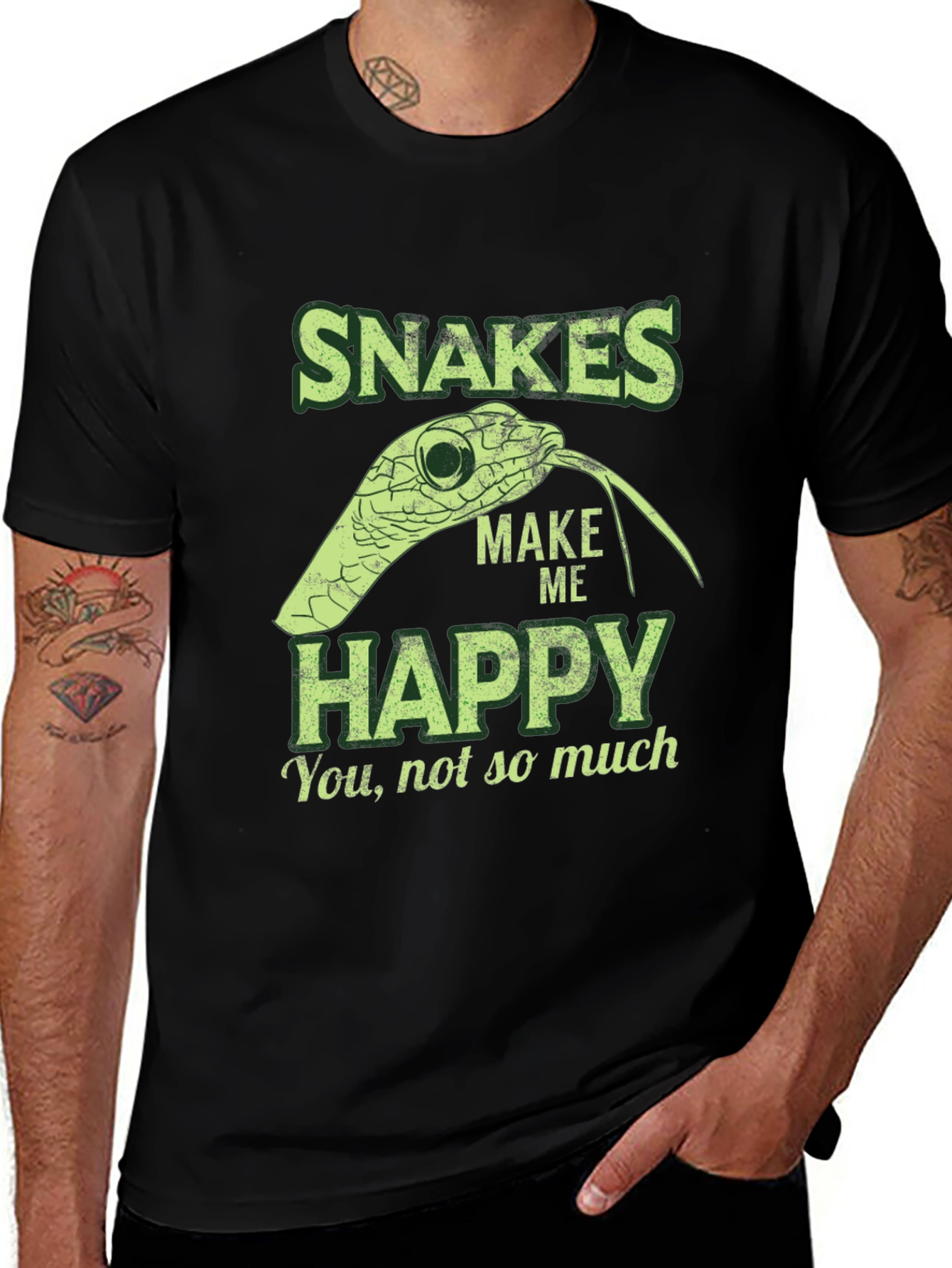 Snakes Make Me Happy Graphic T-Shirt