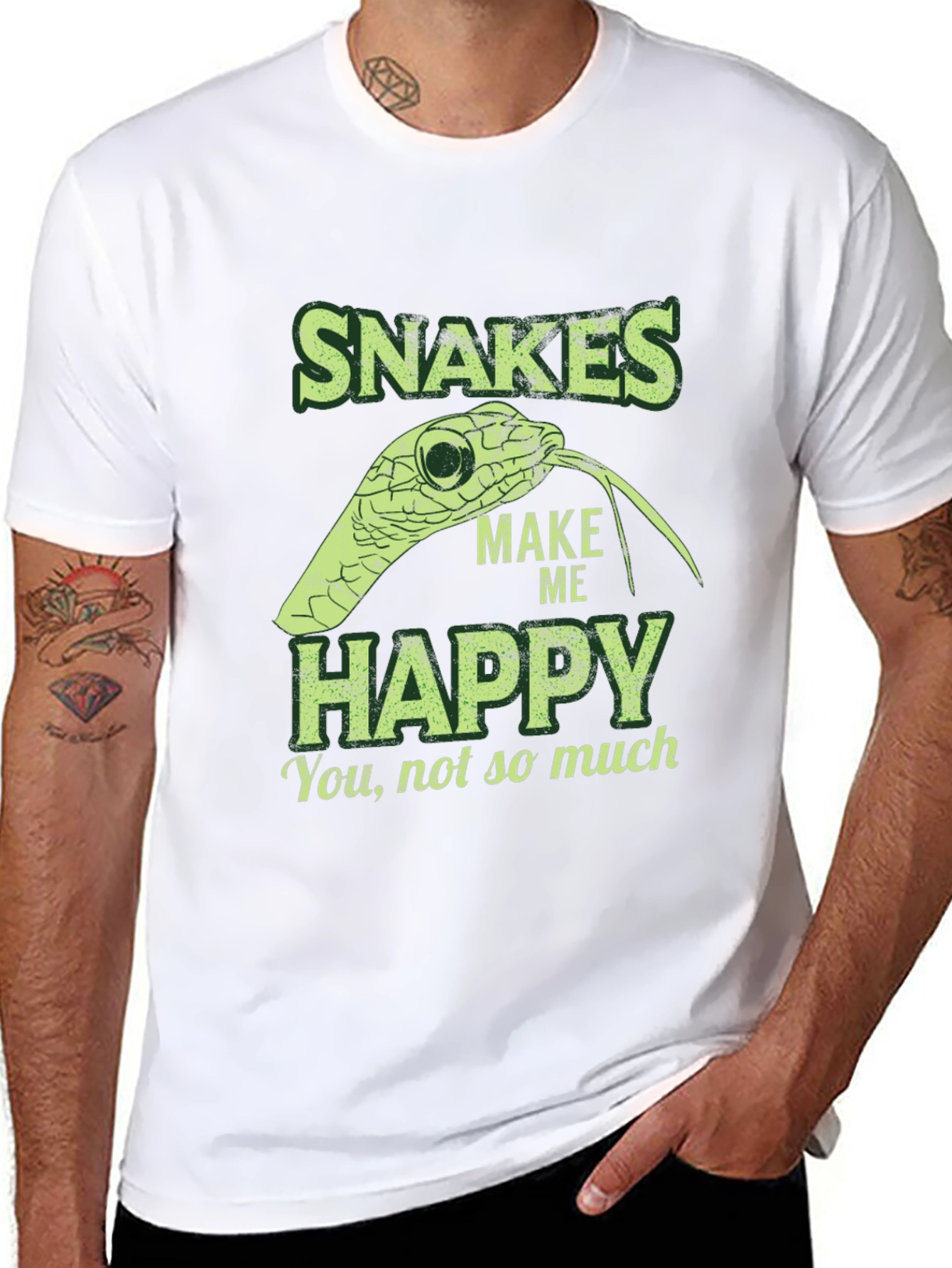Snakes Make Me Happy Graphic T-Shirt