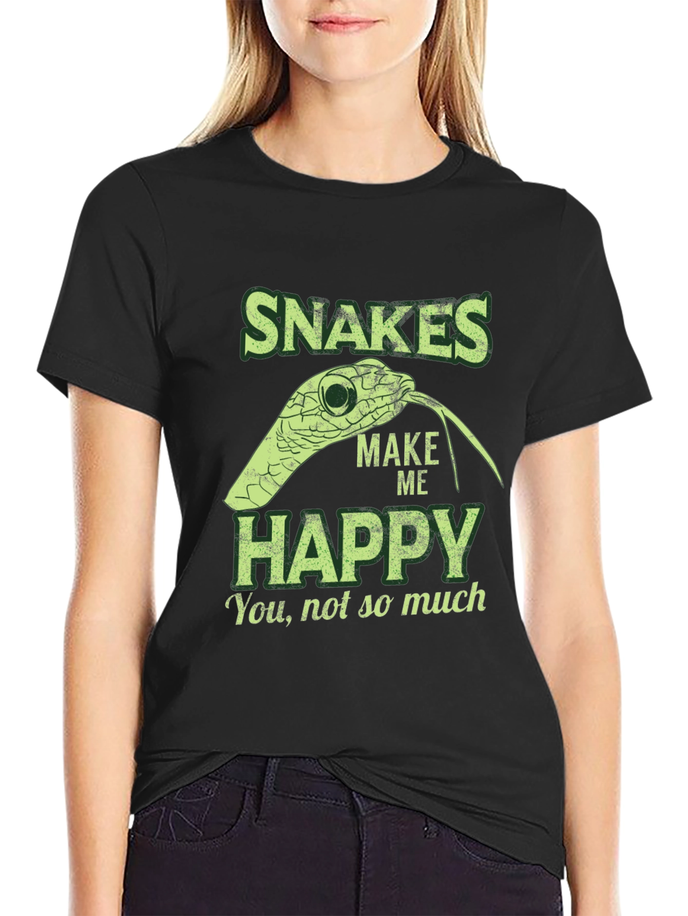 Snakes Make Me Happy Graphic T-Shirt