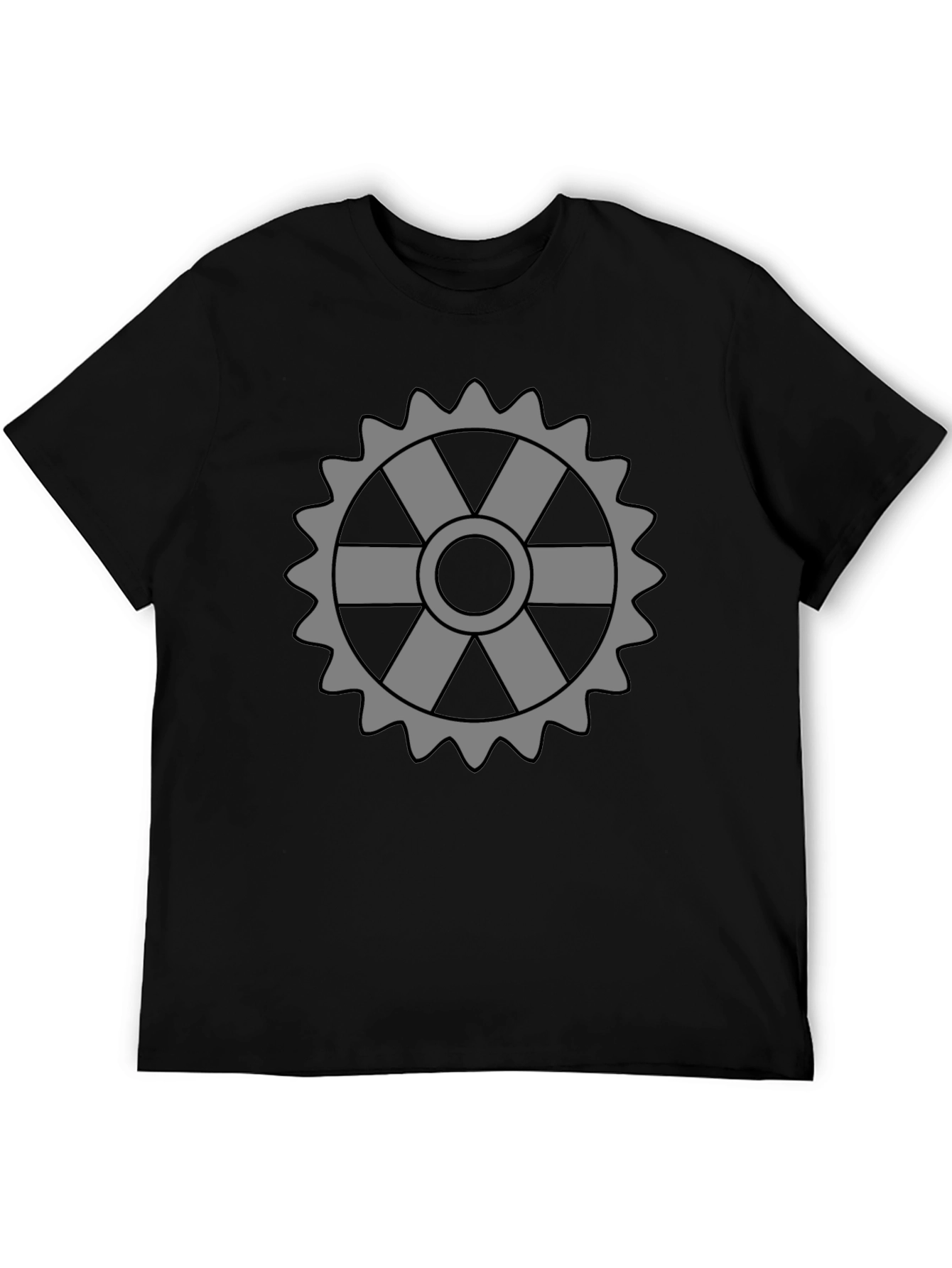 Cog Graphic Tee - Stylish Black Cotton T-Shirt