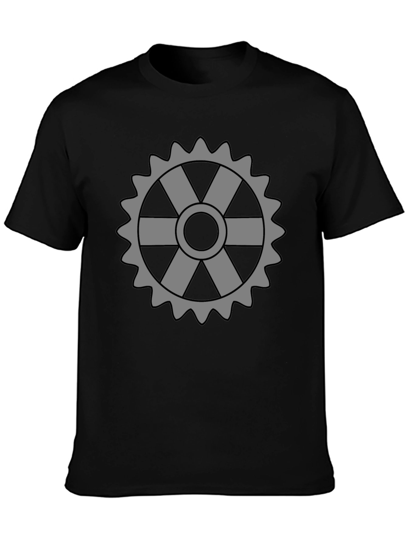 Cog Graphic Tee - Stylish Black Cotton T-Shirt