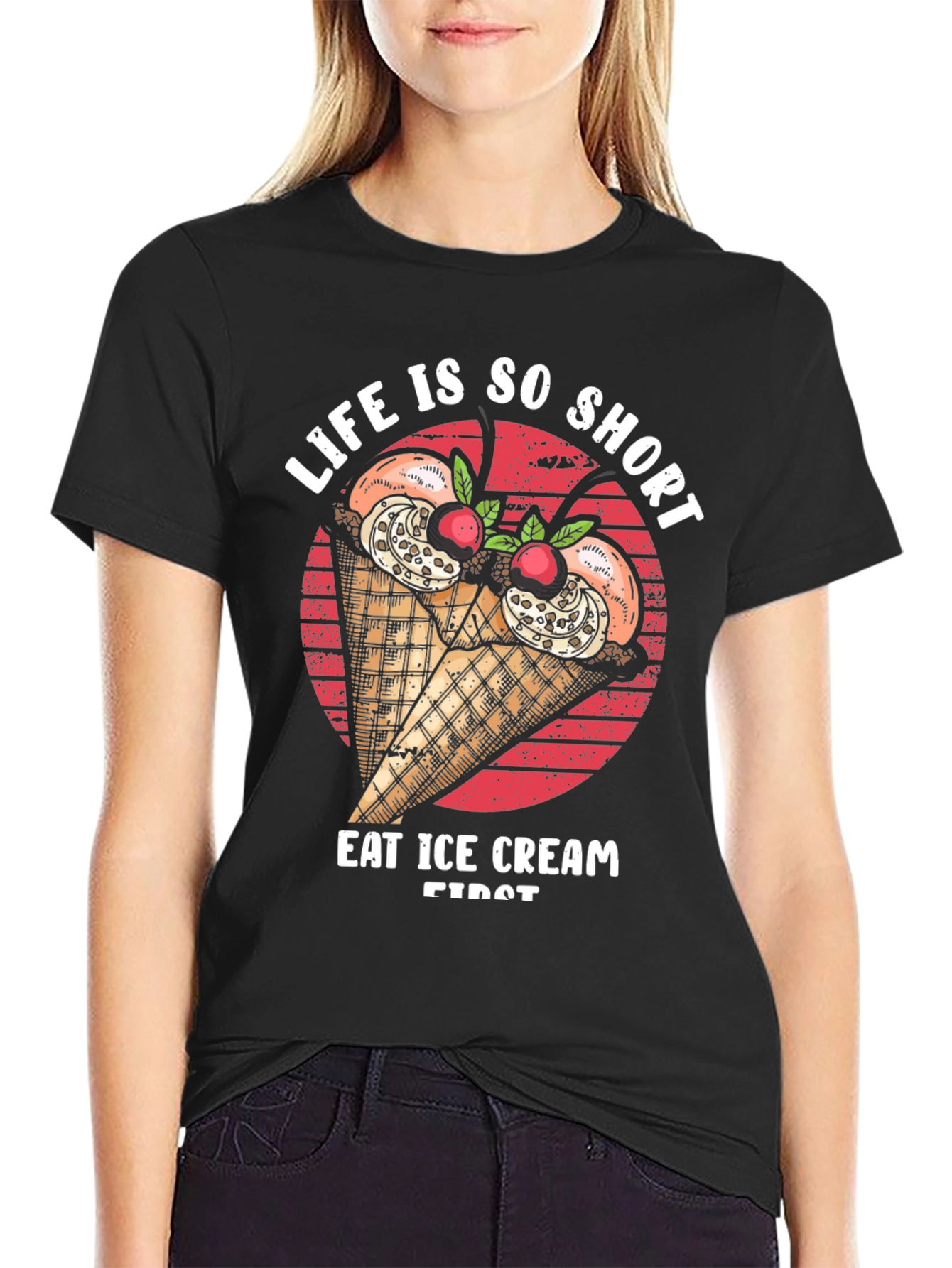 Life Is Short Eat Ice Cream Graphic Tee