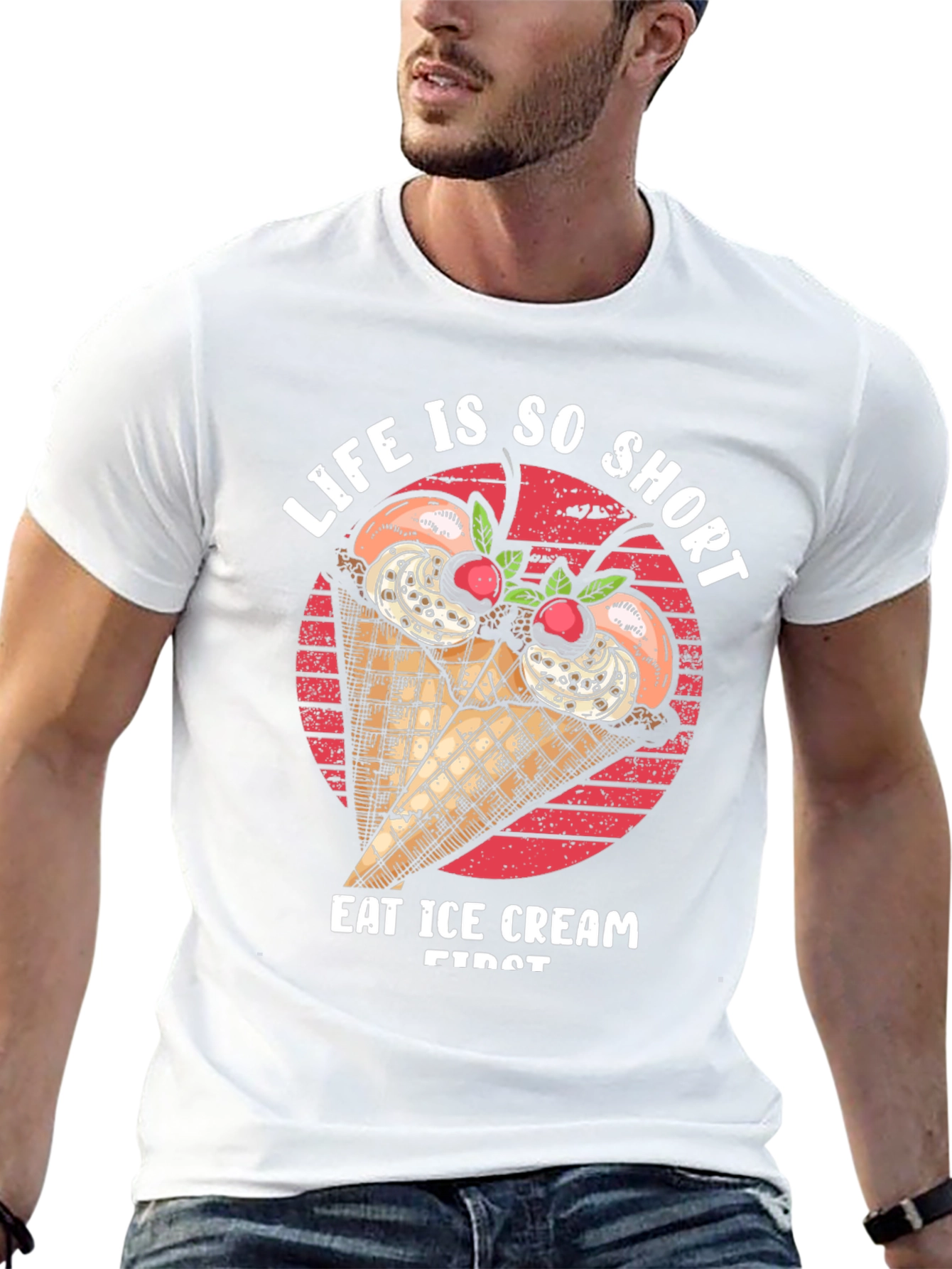 Life Is Short Eat Ice Cream Graphic Tee