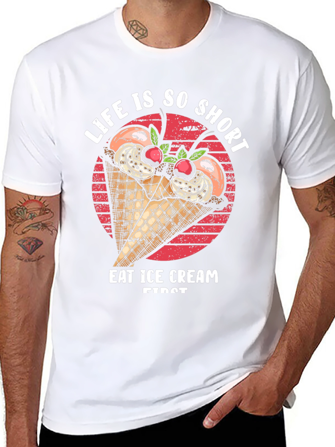 Life Is Short Eat Ice Cream Graphic Tee