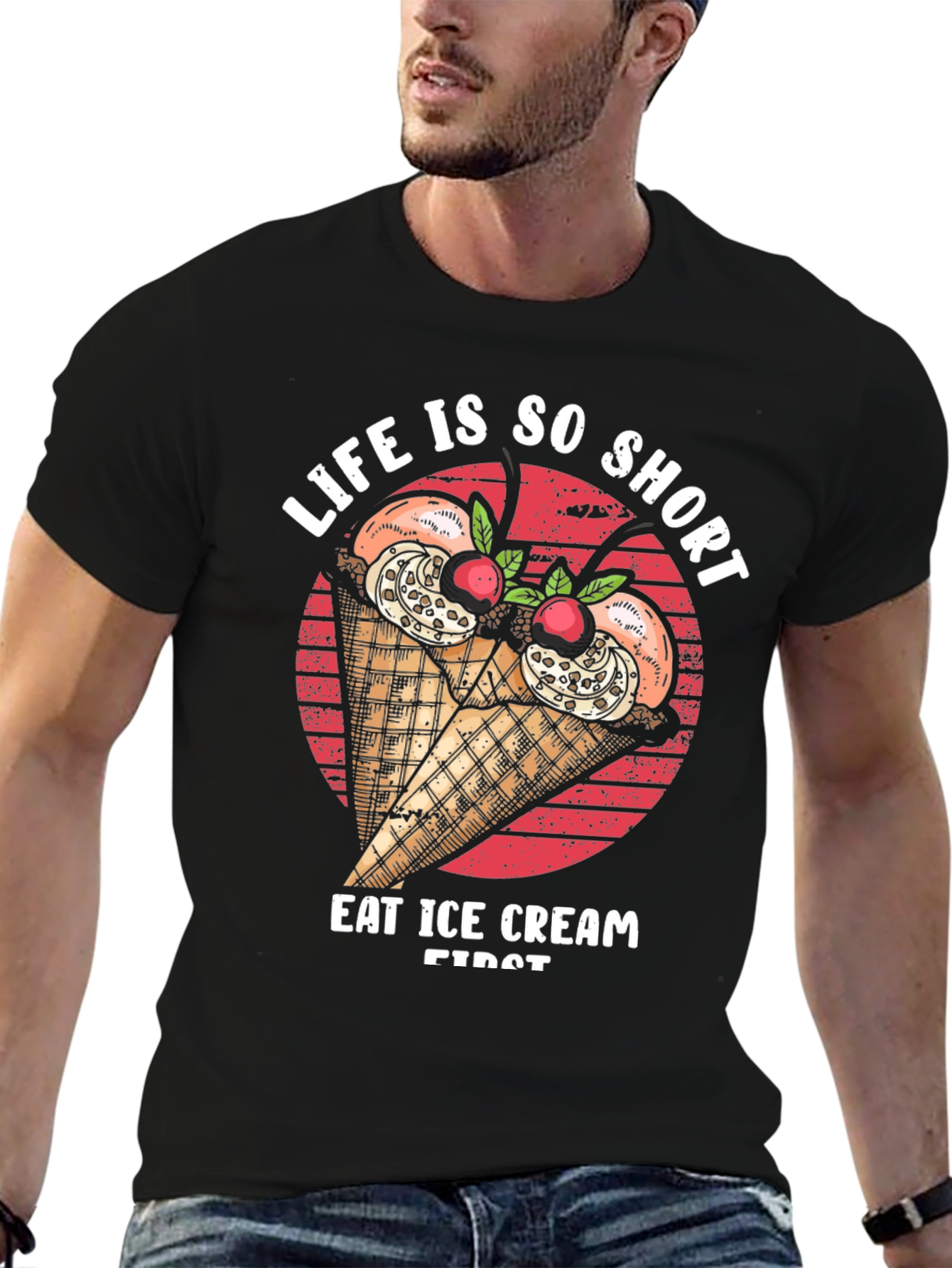 Life Is Short Eat Ice Cream Graphic Tee