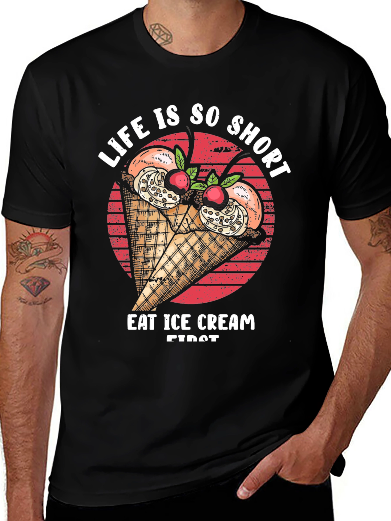 Life Is Short Eat Ice Cream Graphic Tee