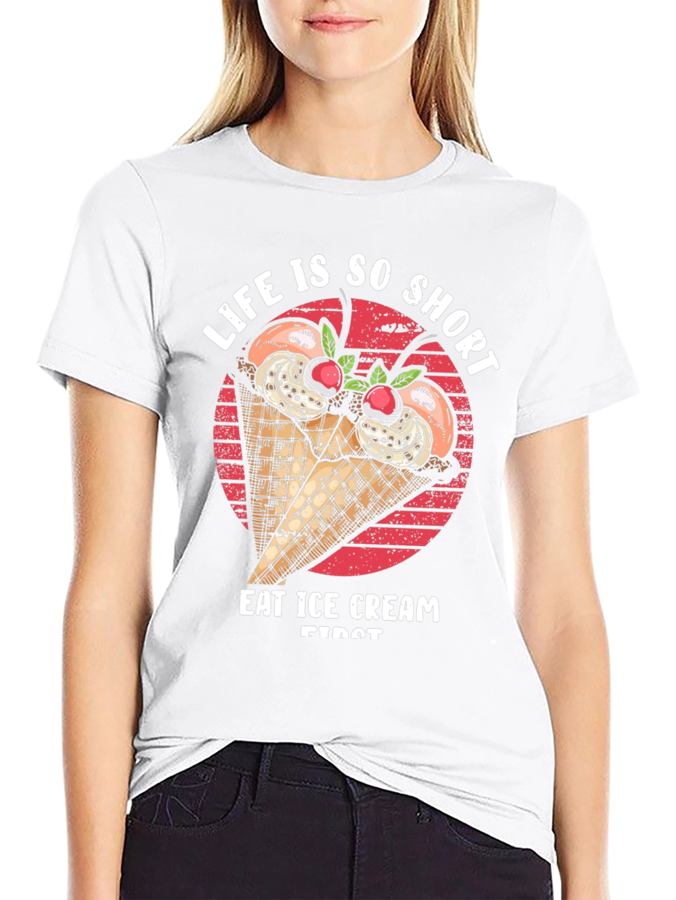 Life Is Short Eat Ice Cream Graphic Tee