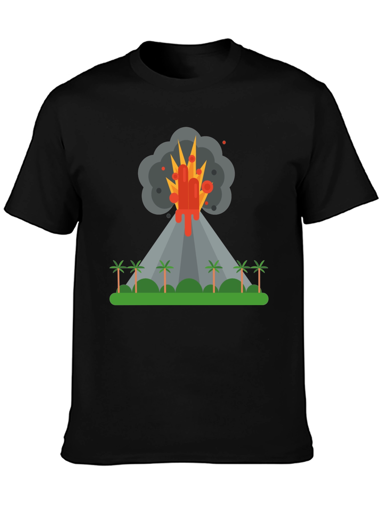 Volcano Eruption Graphic Tee - Black