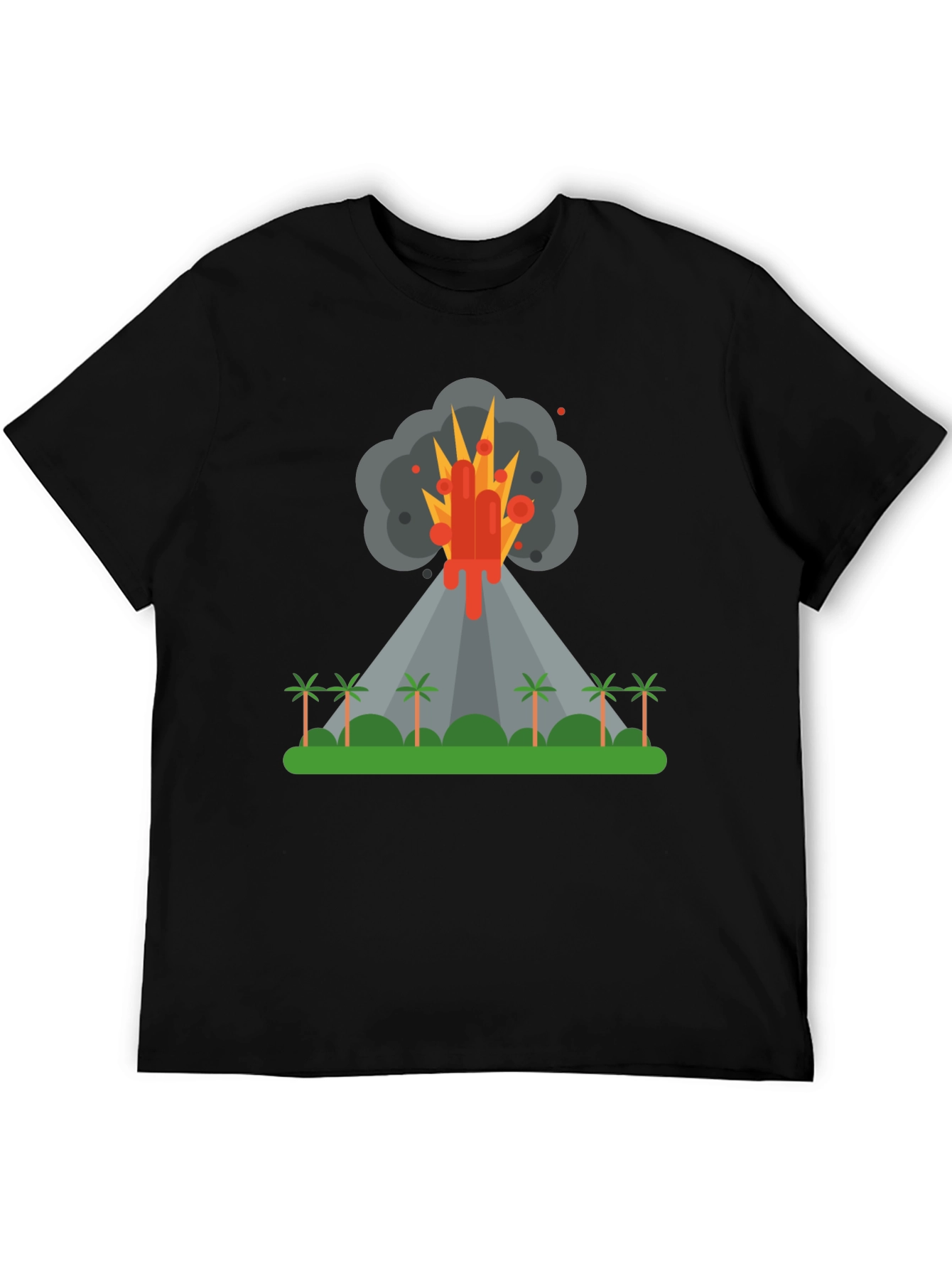 Volcano Eruption Graphic Tee - Black