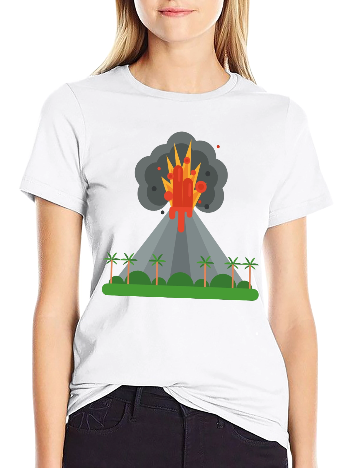 Volcano Eruption Graphic Tee - Black