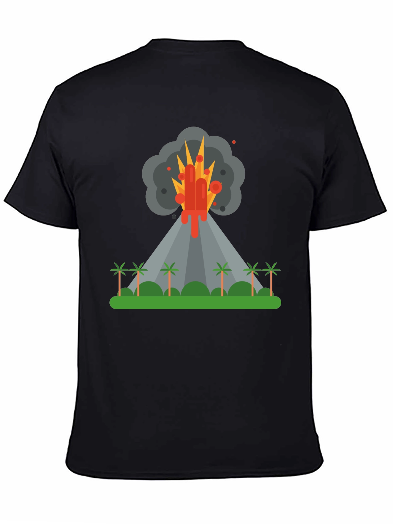 Volcano Eruption Graphic Tee - Black