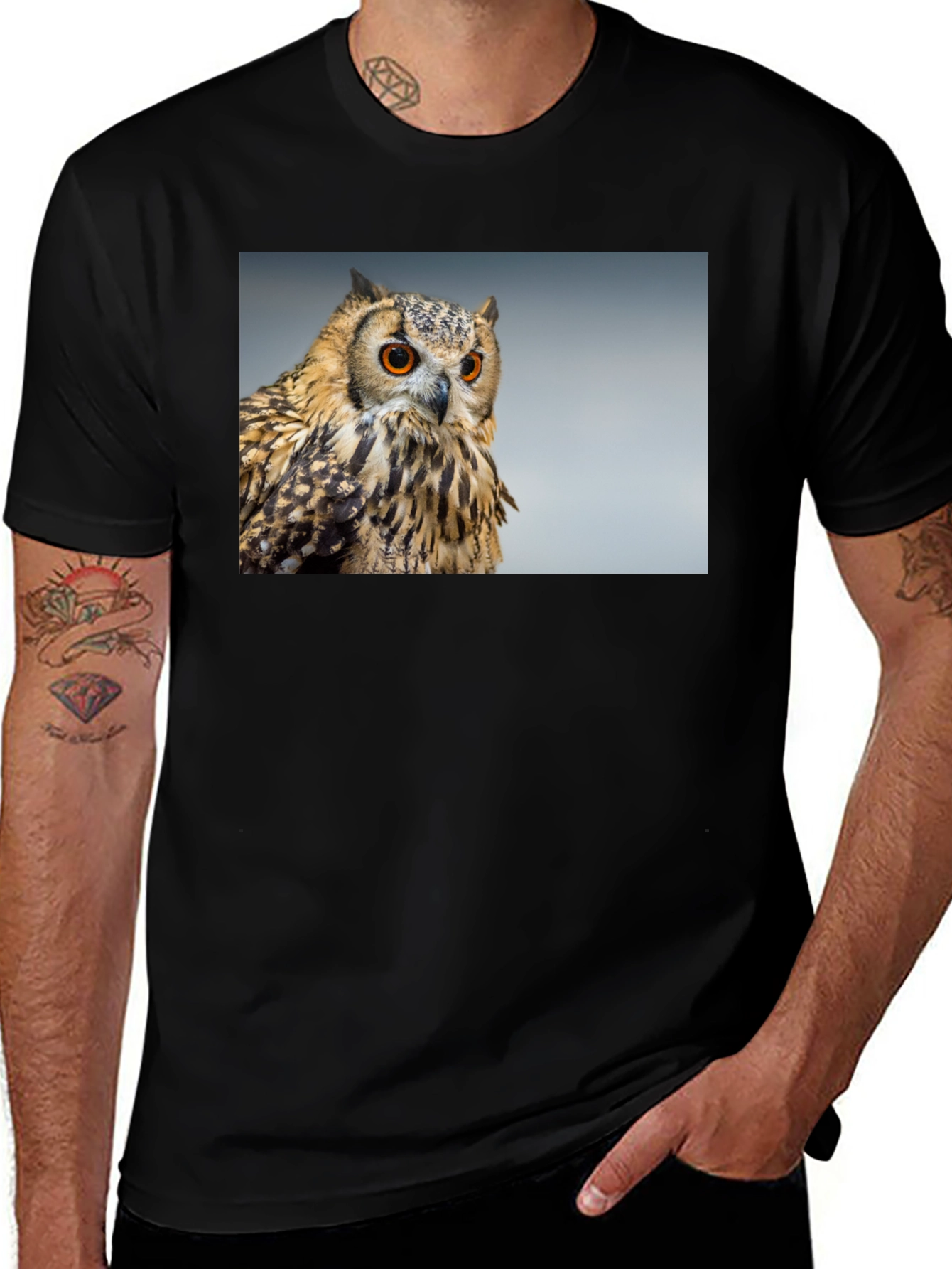 Owl Graphic Tee - Mens Black T-Shirt