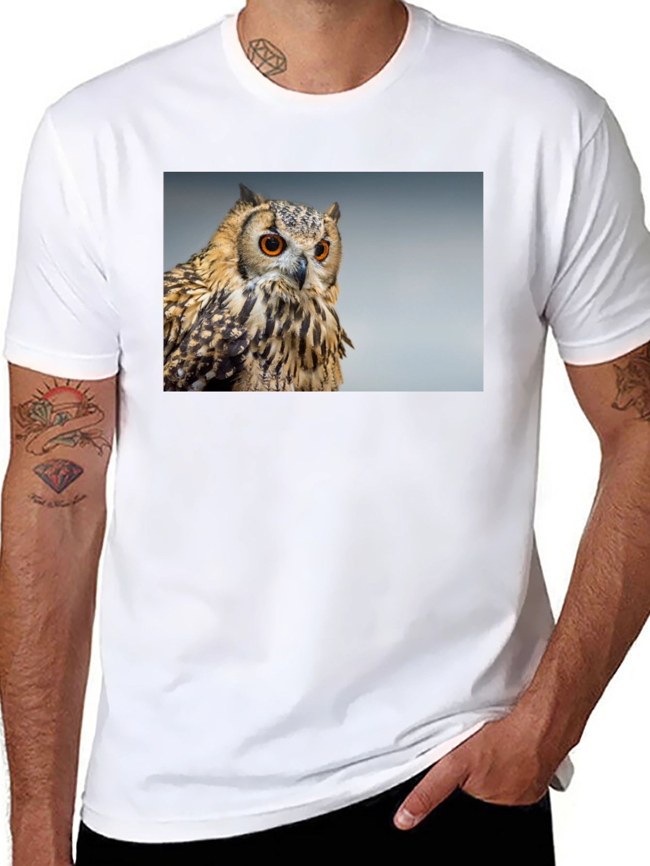 Owl Graphic Tee - Mens Black T-Shirt