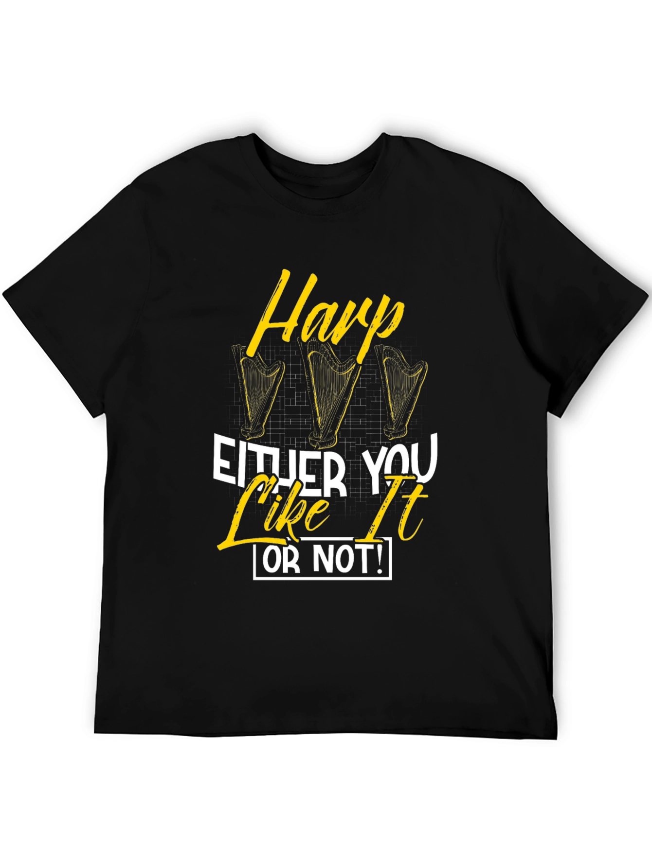 Harp Like It Or Not Black Graphic Tee