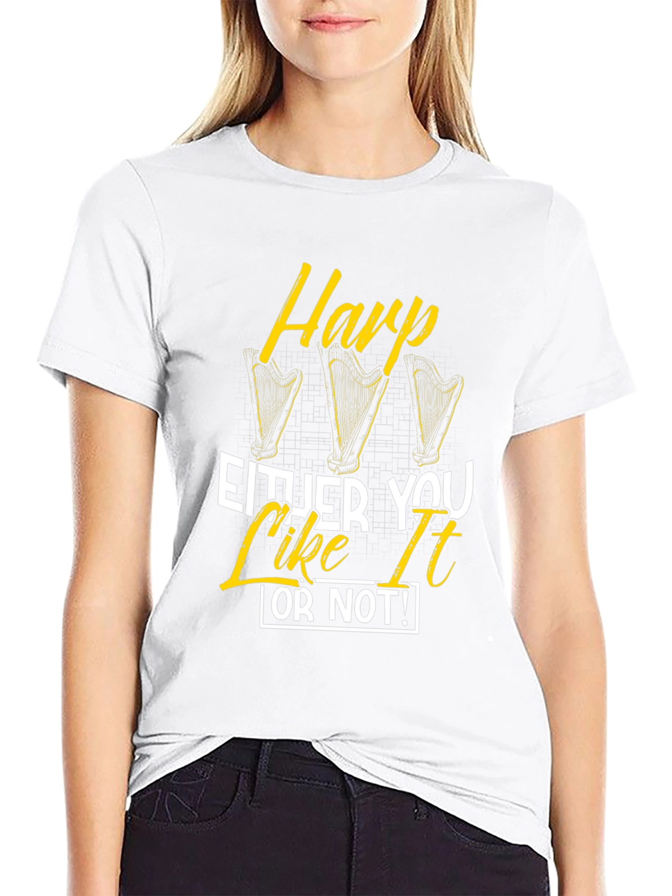 Harp Like It Or Not Black Graphic Tee