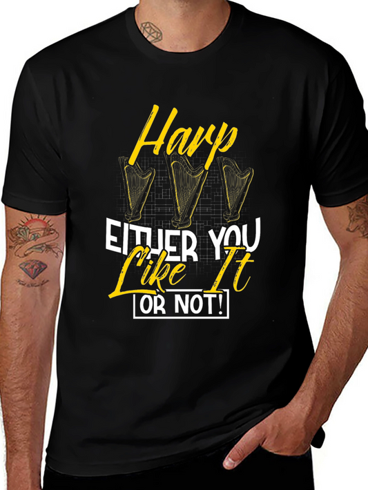 Harp Like It Or Not Black Graphic Tee