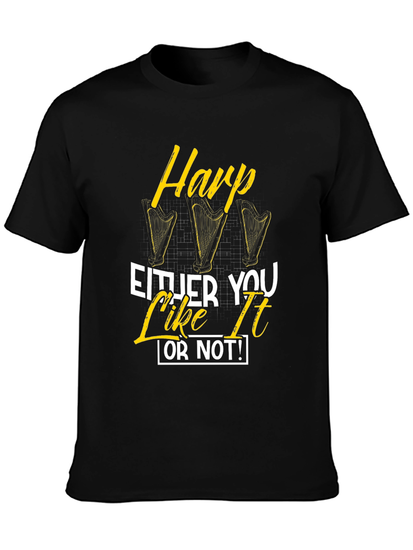 Harp Like It Or Not Black Graphic Tee