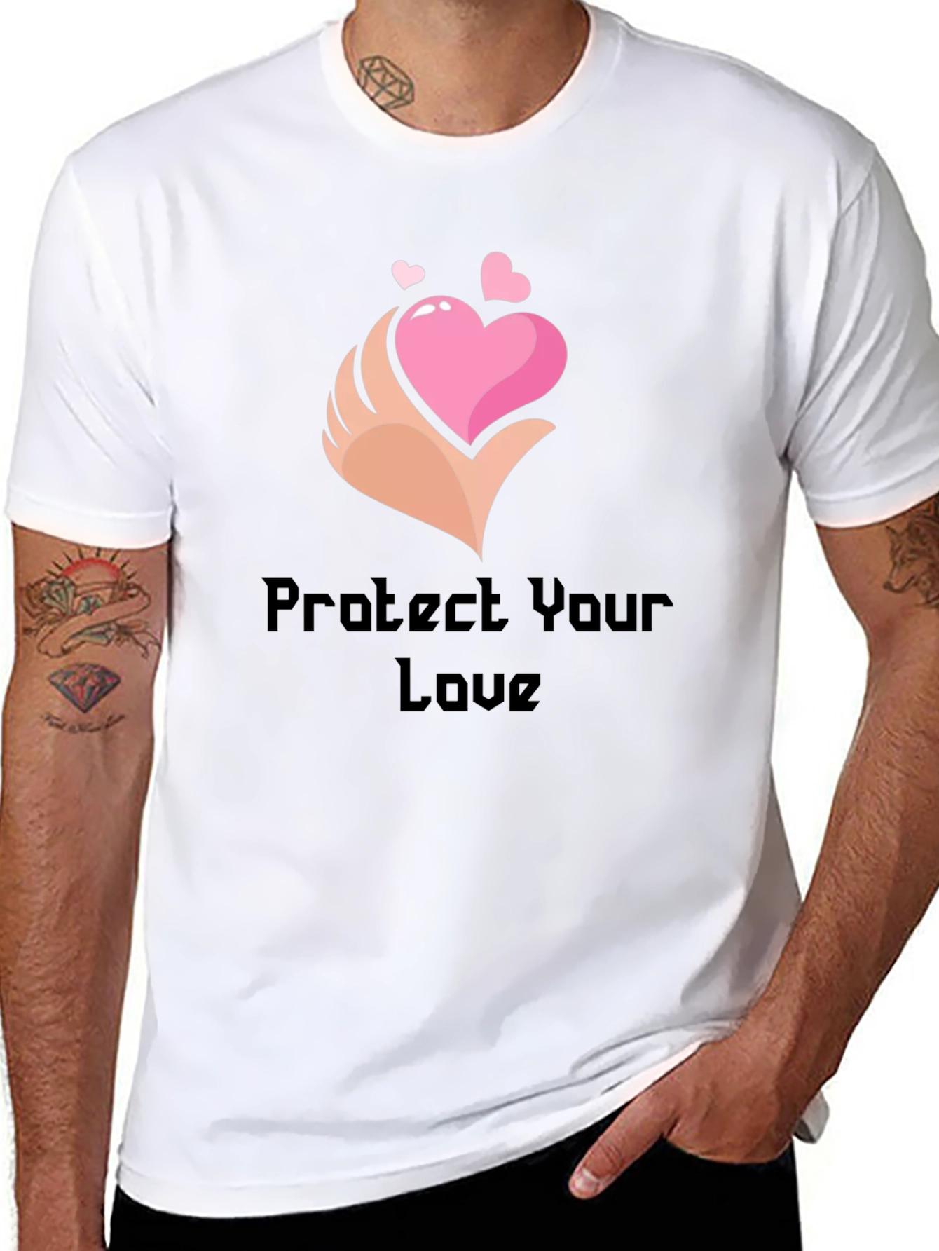 Protect Your Love Black Graphic T-Shirt