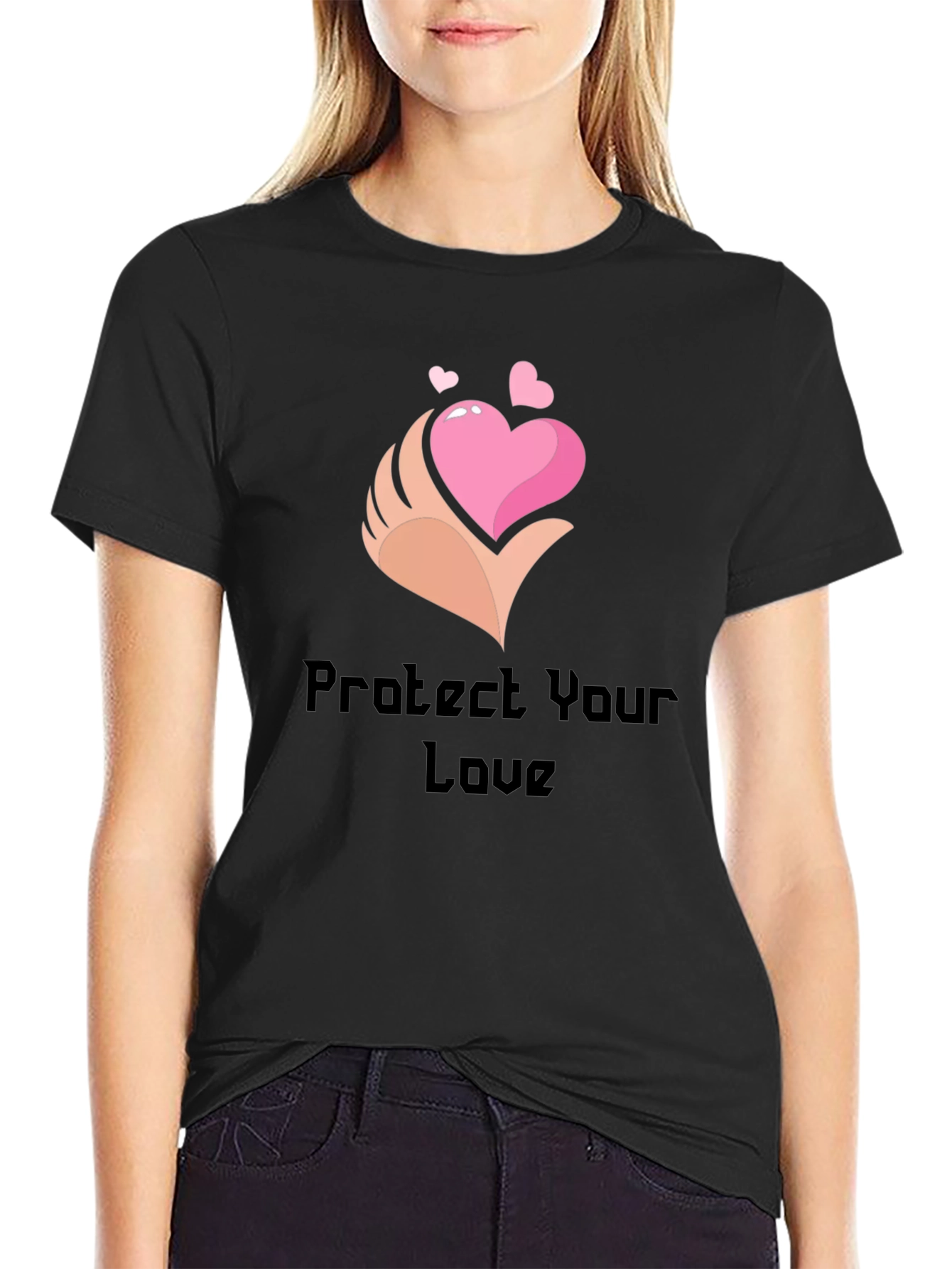 Protect Your Love Black Graphic T-Shirt