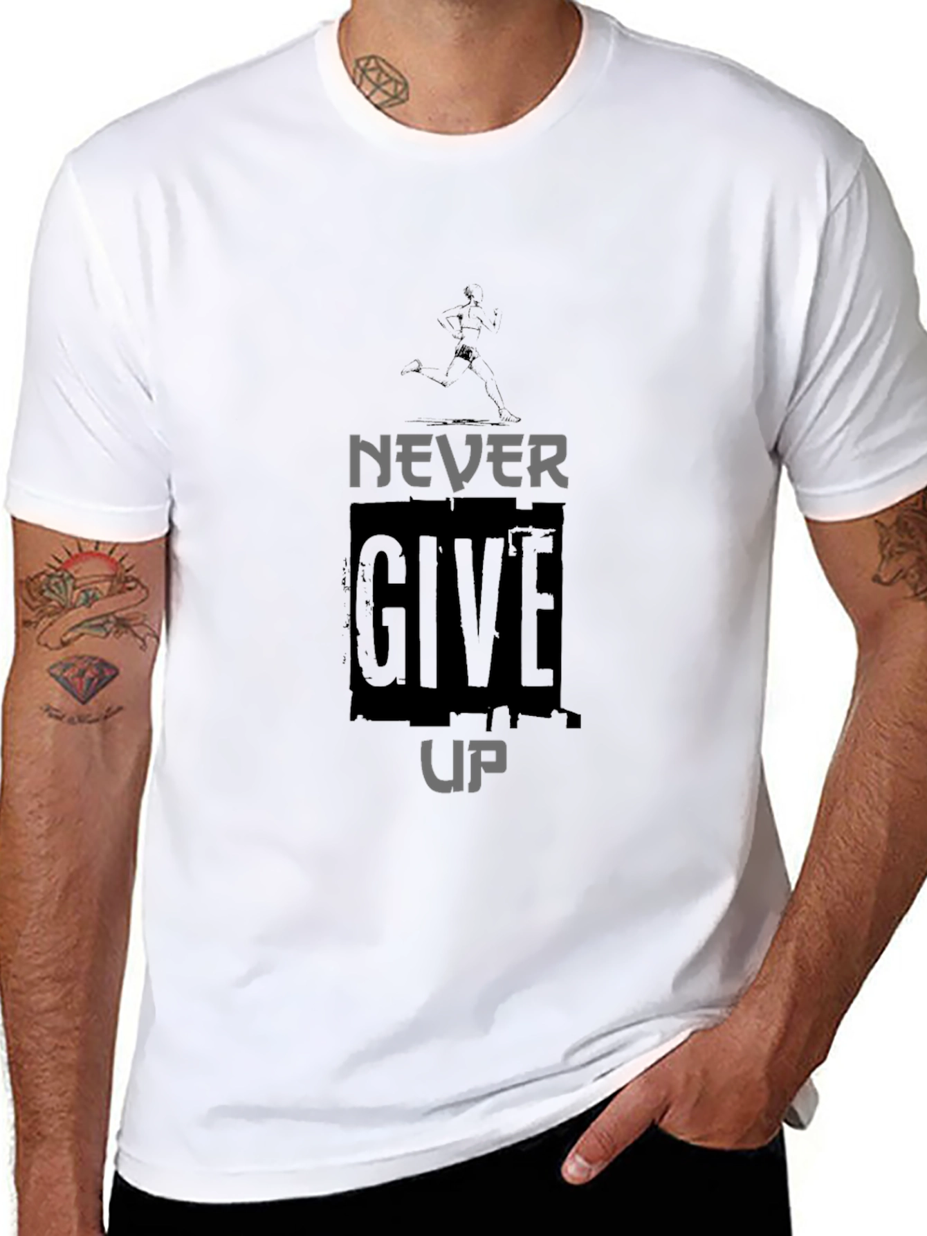 Motivational Never Give Up Graphic T-Shirt