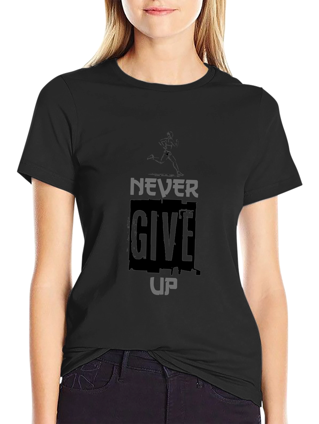 Motivational Never Give Up Graphic T-Shirt