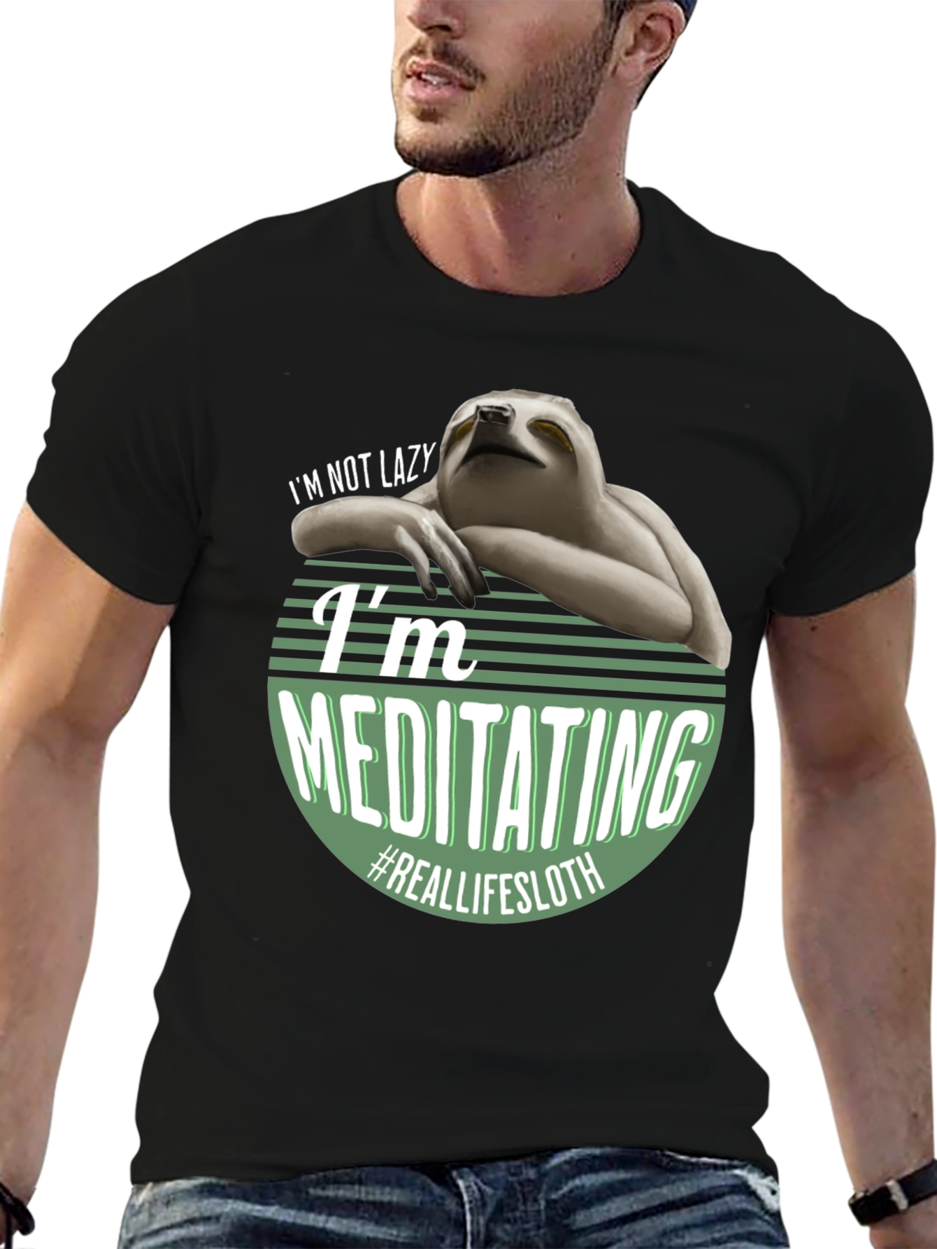 Funny Sloth Meditating T-Shirt - Real Life Sloth