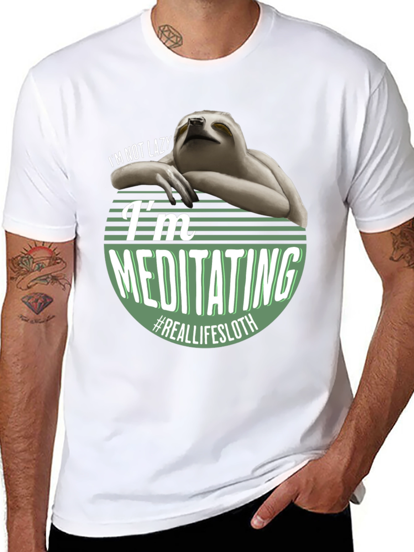Funny Sloth Meditating T-Shirt - Real Life Sloth