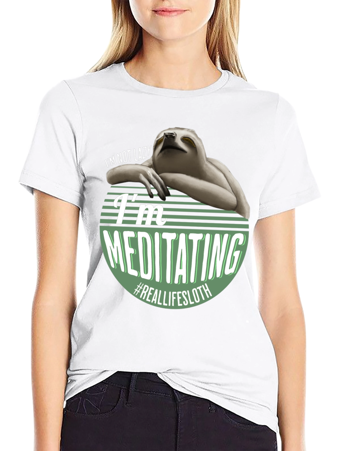 Funny Sloth Meditating T-Shirt - Real Life Sloth