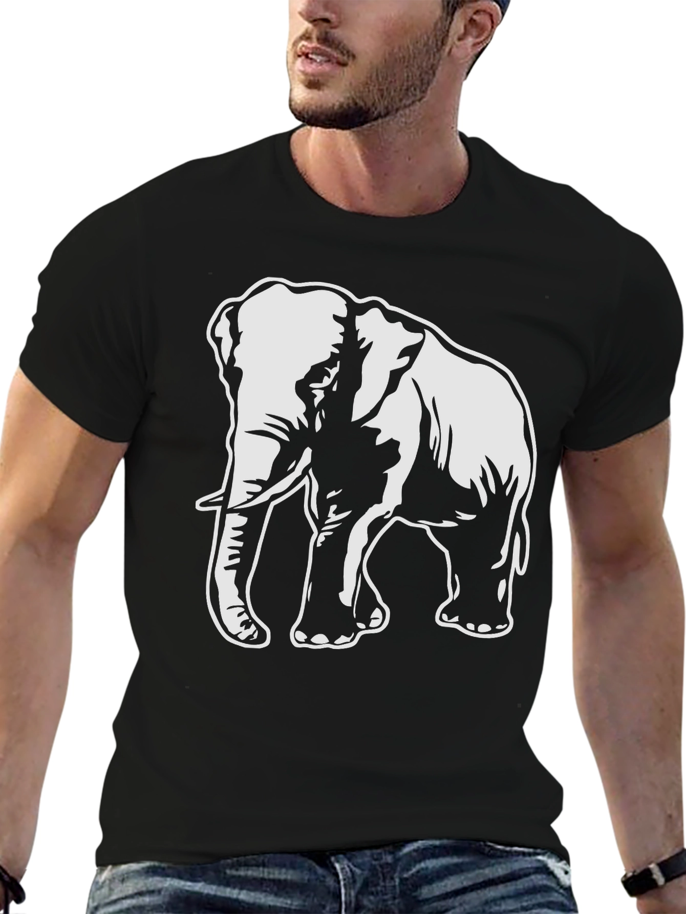 Elephant Graphic T-Shirt - Bold Animal Print Tee