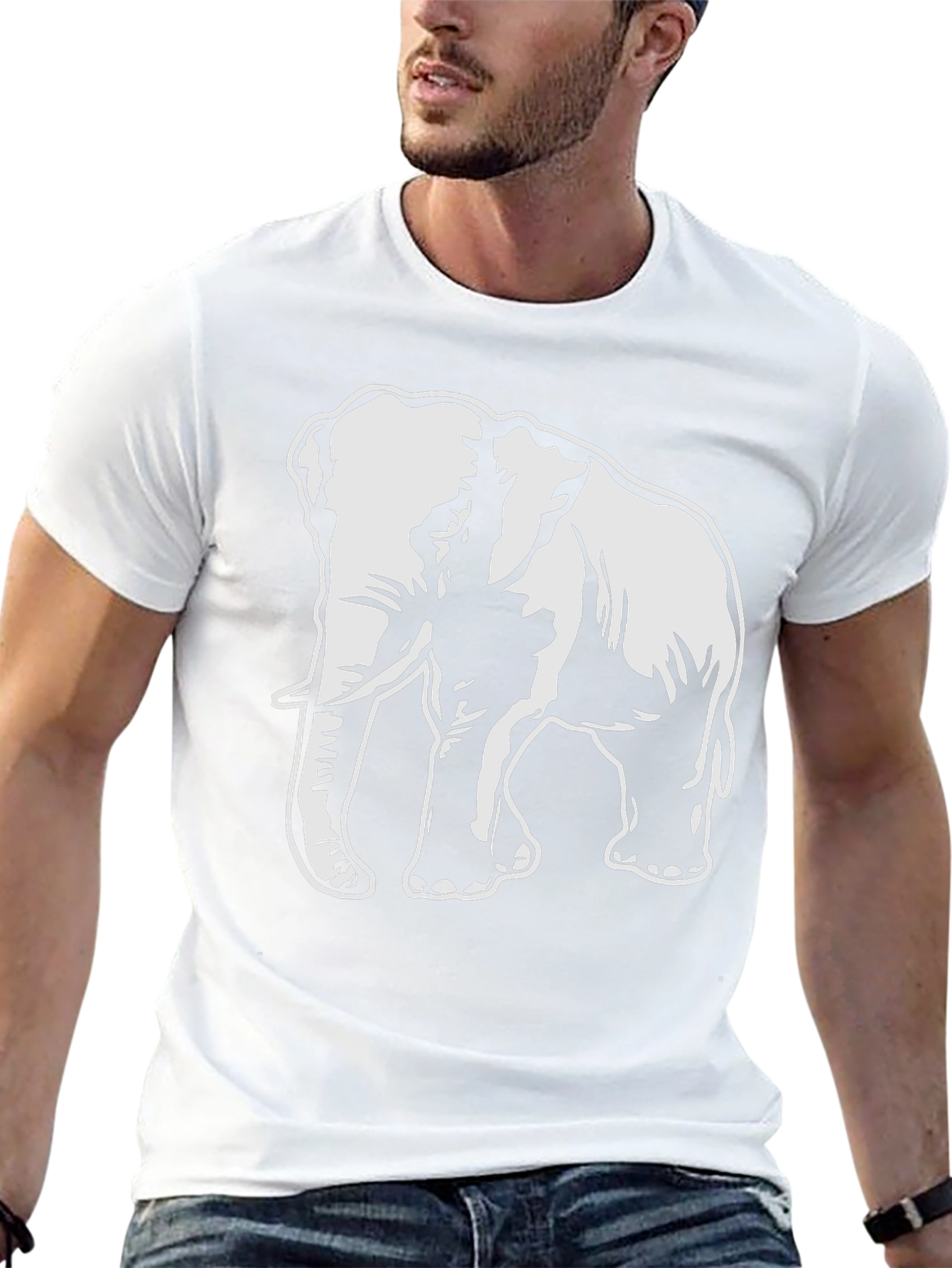 Elephant Graphic T-Shirt - Bold Animal Print Tee