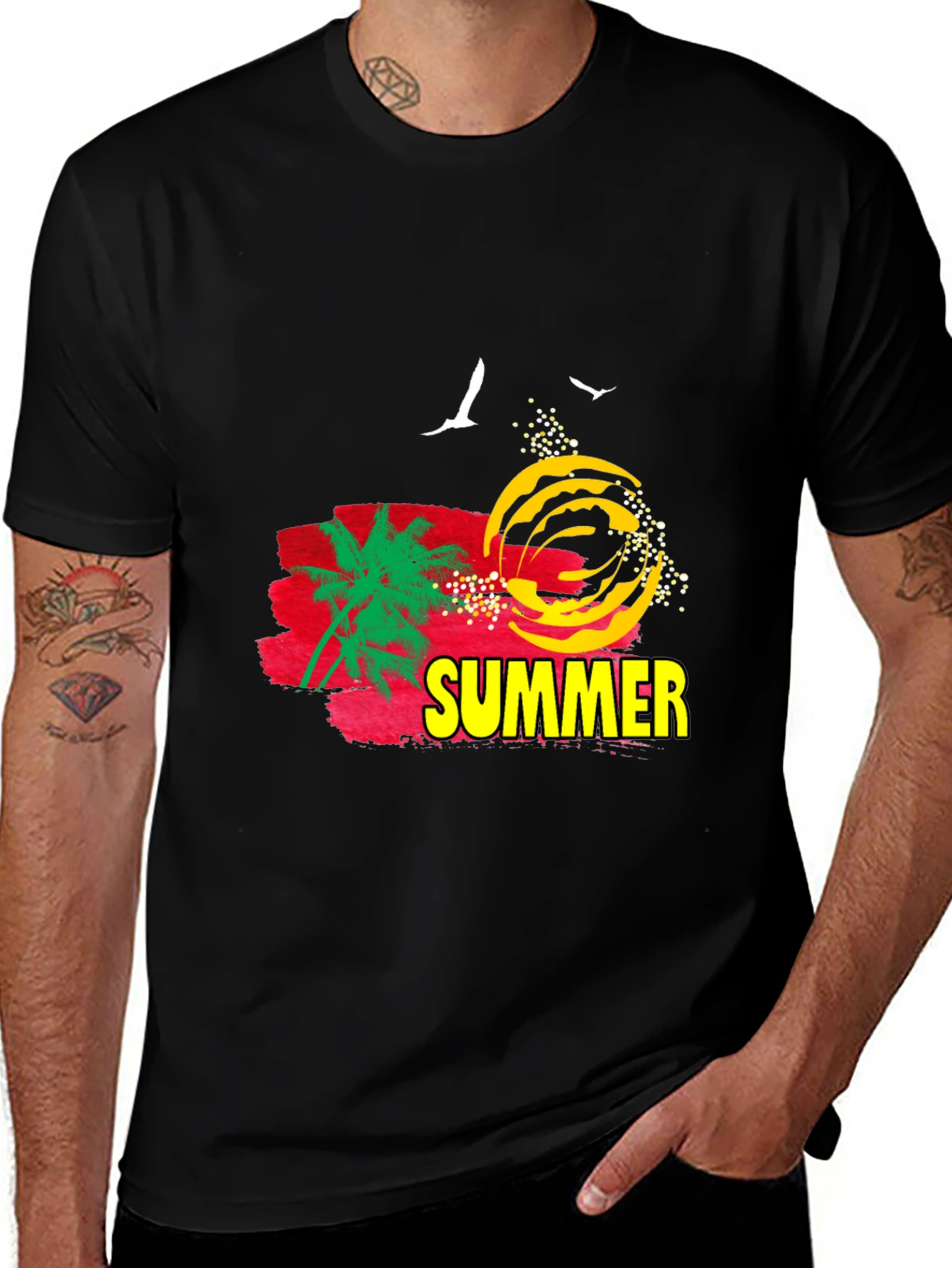 Summer Graphic T-Shirt - Black